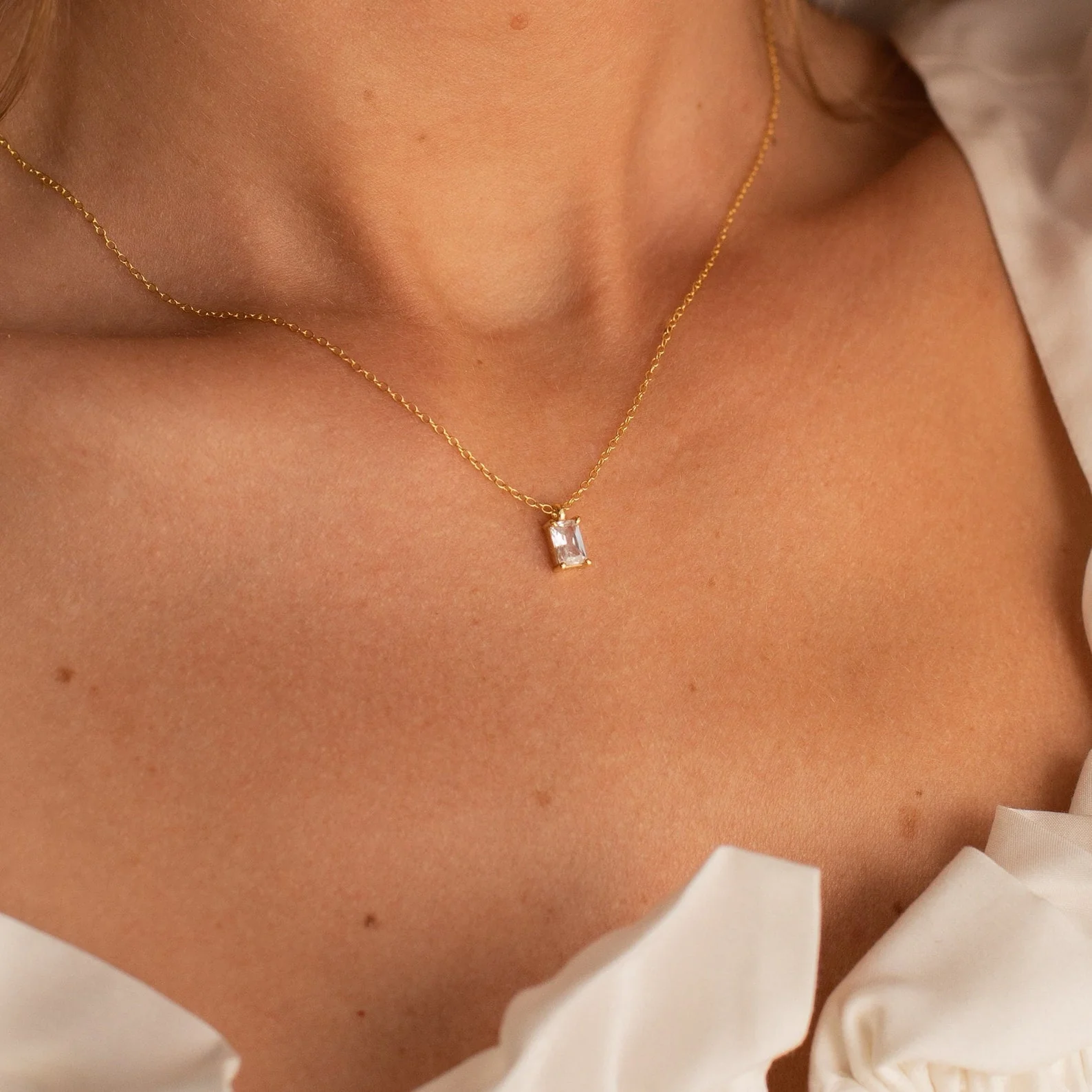 Sage Diamond Necklace in 18K Gold - Image 2