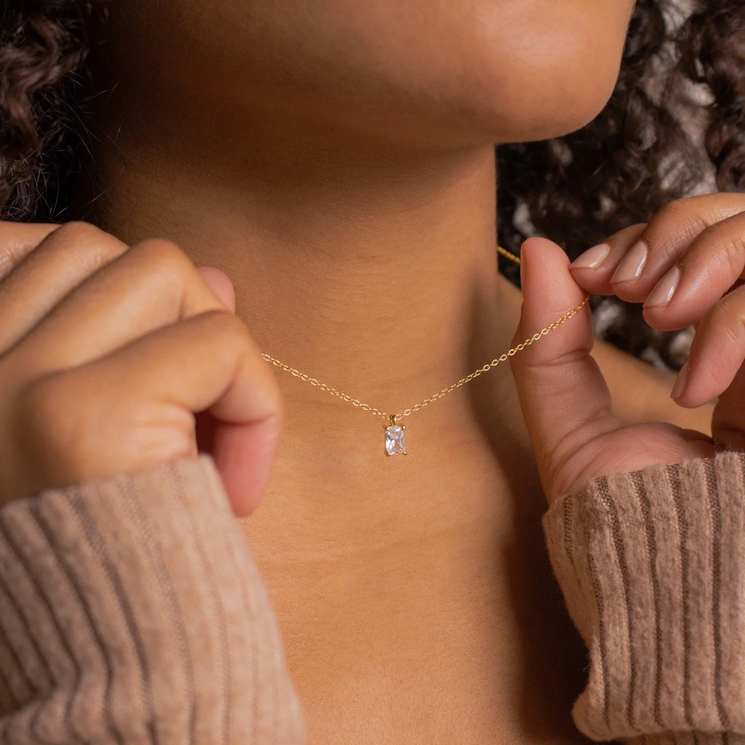 Sage Diamond Necklace in 18K Gold - Image 4