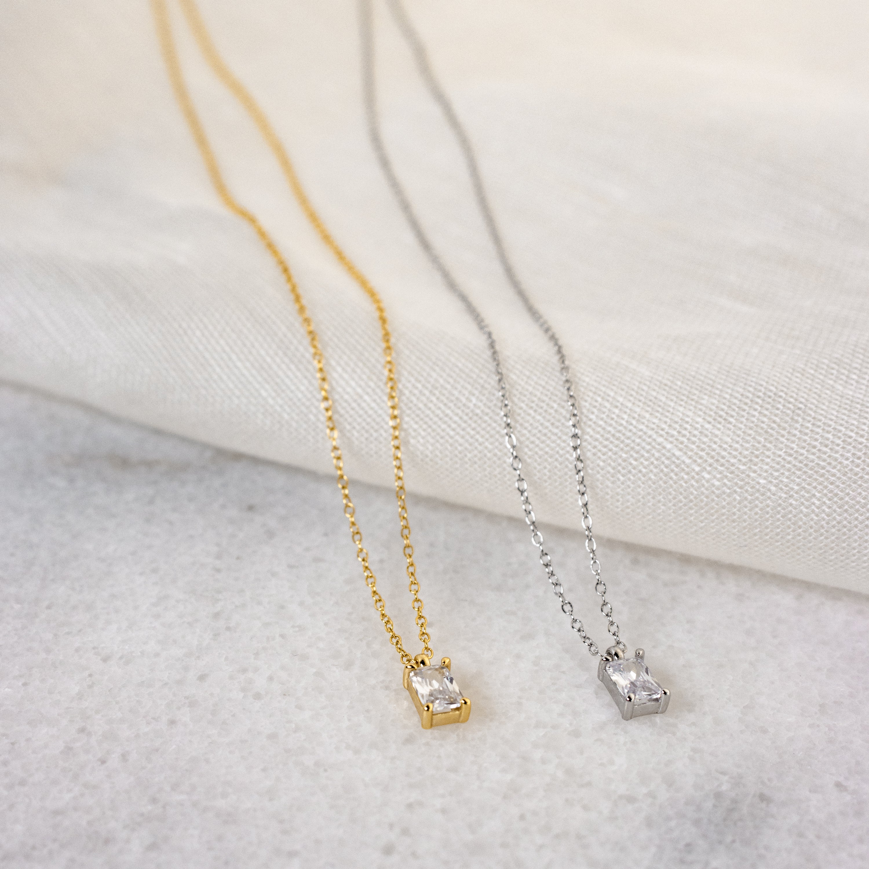 Sage Diamond Necklace in Silver - Image 5