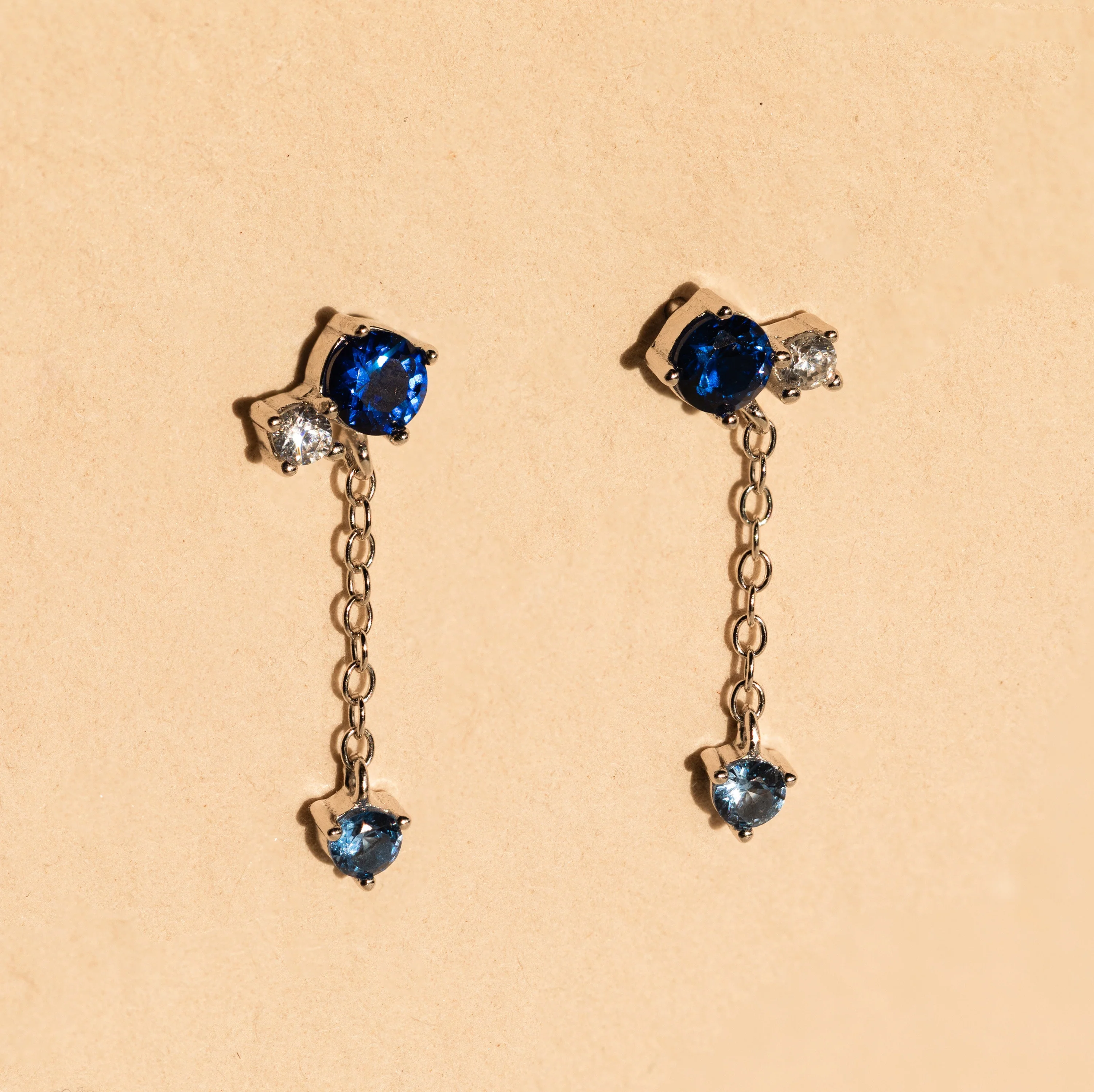 Sapphire Diamond Drop Earrings - Image 5