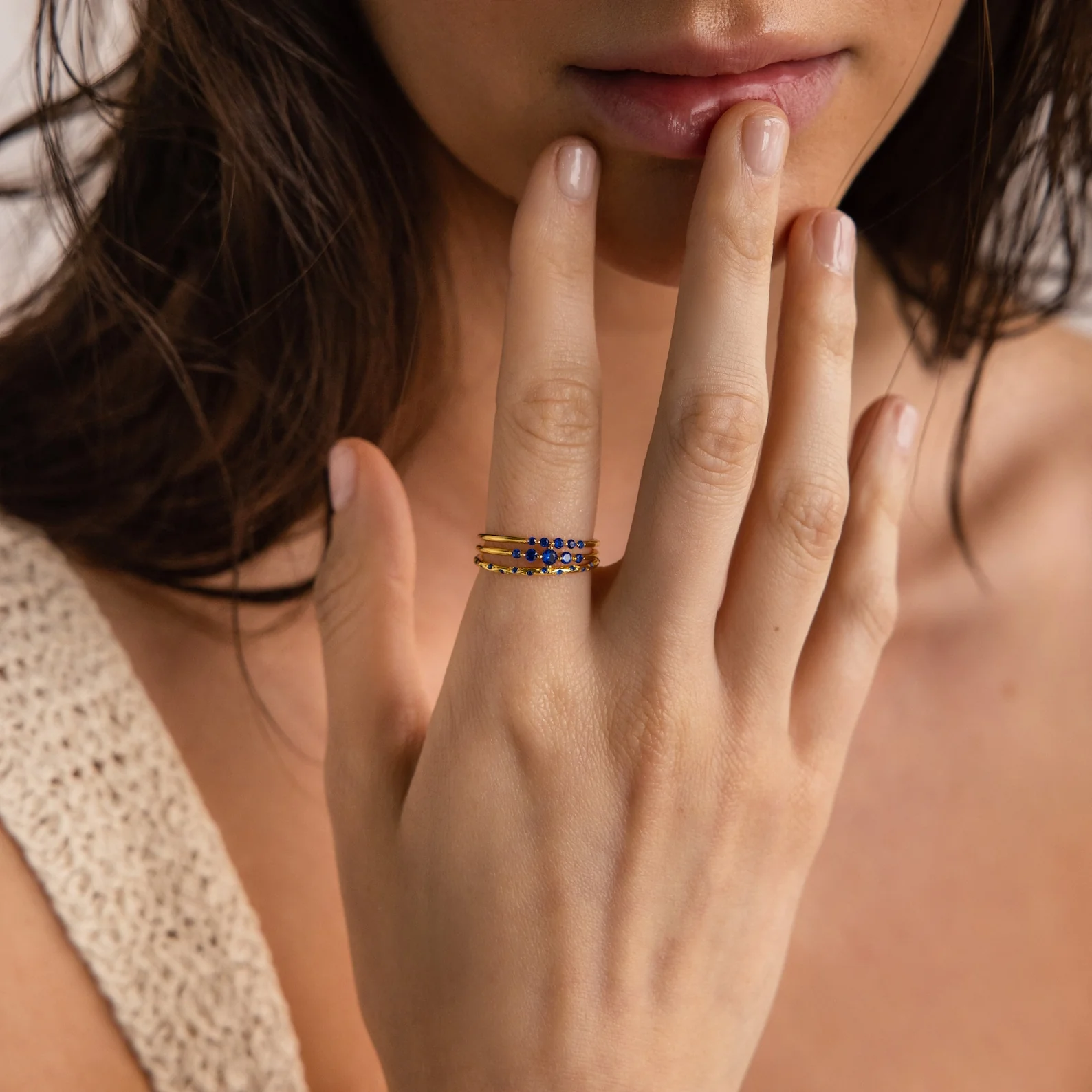 Sapphire Stacking Ring Set - Image 2