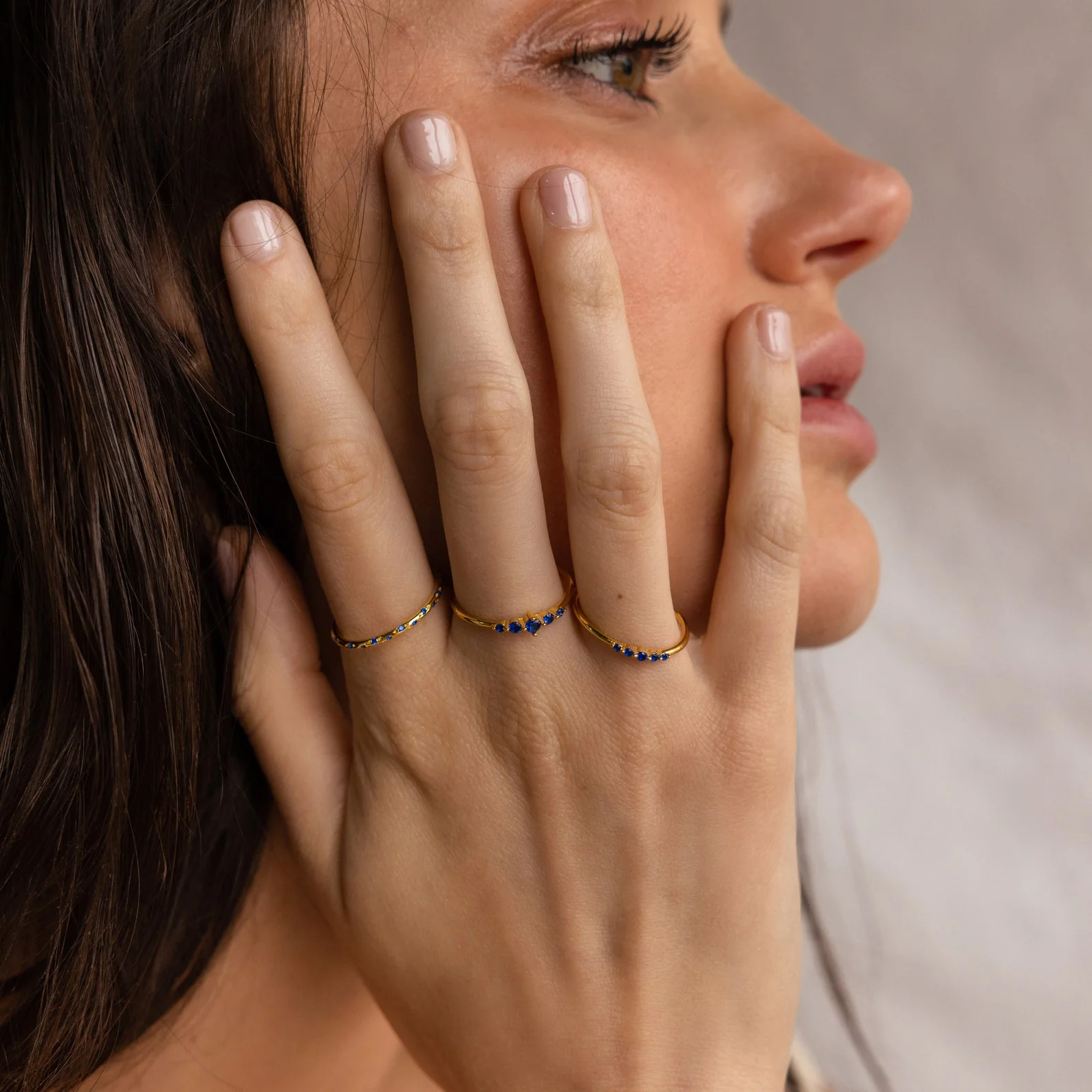 Sapphire Stacking Ring Set - Image 4