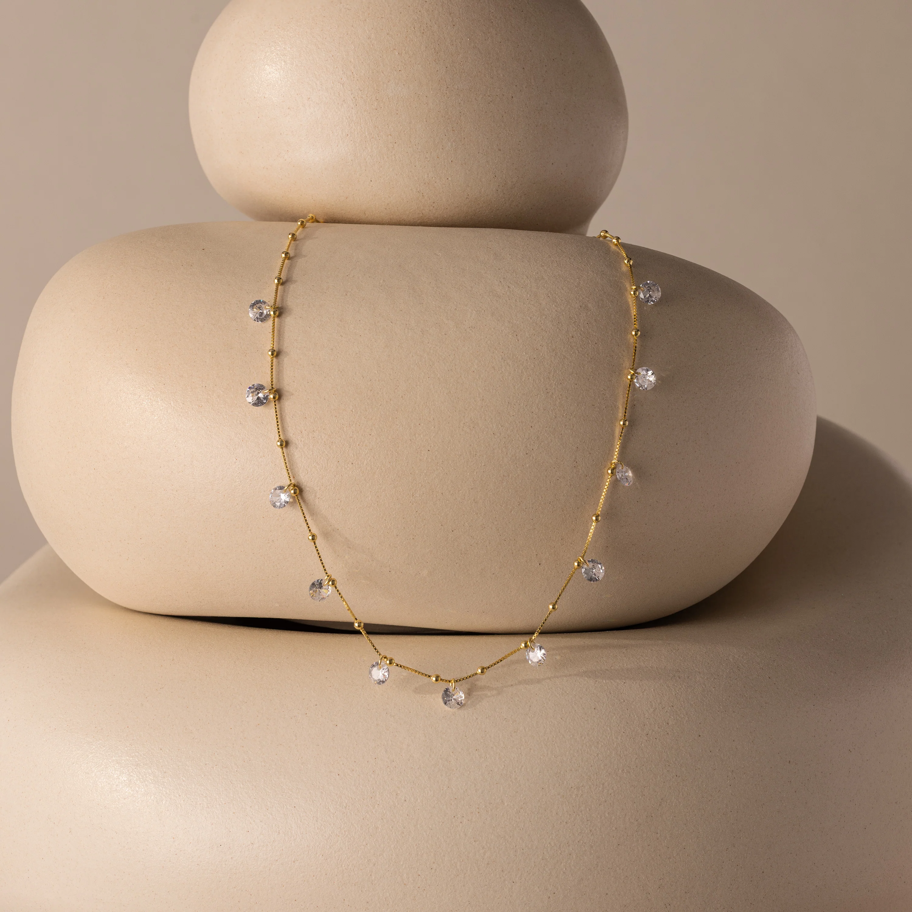 Satellite Diamond Necklace in 18K Gold - Image 5