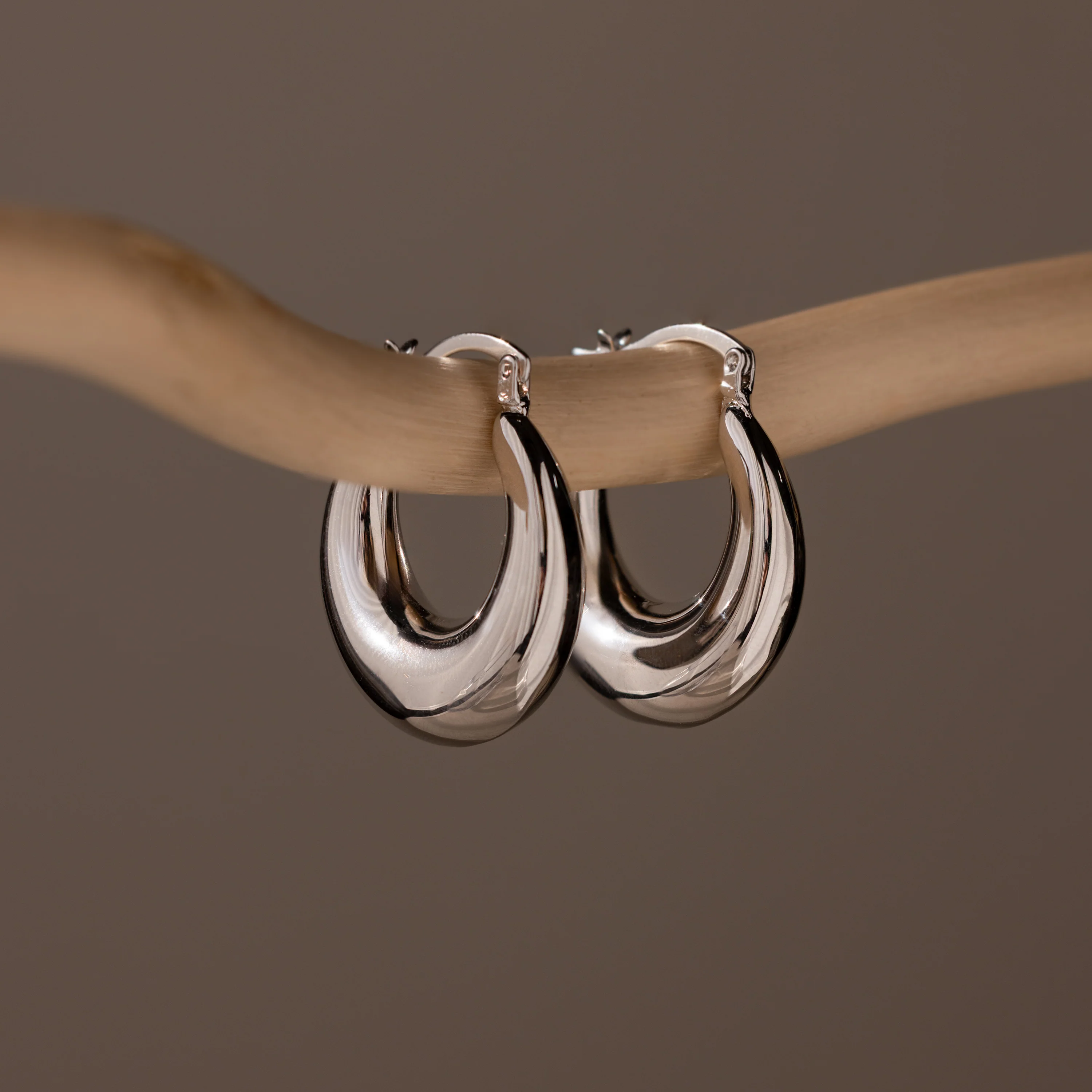 Sculpted Hoops in Silver