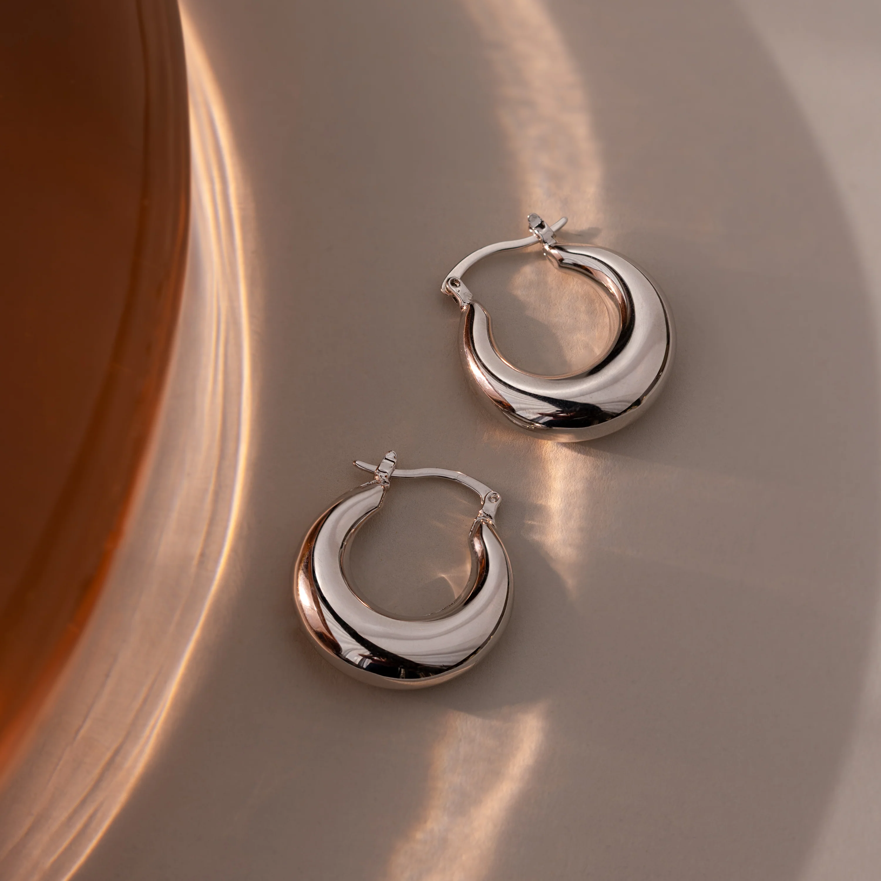 Sculpted Hoops in Silver - Image 5