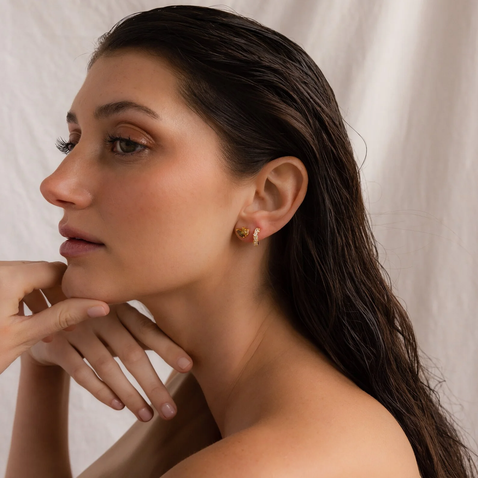 Seagrass Peridot Marquise Studs - Image 3