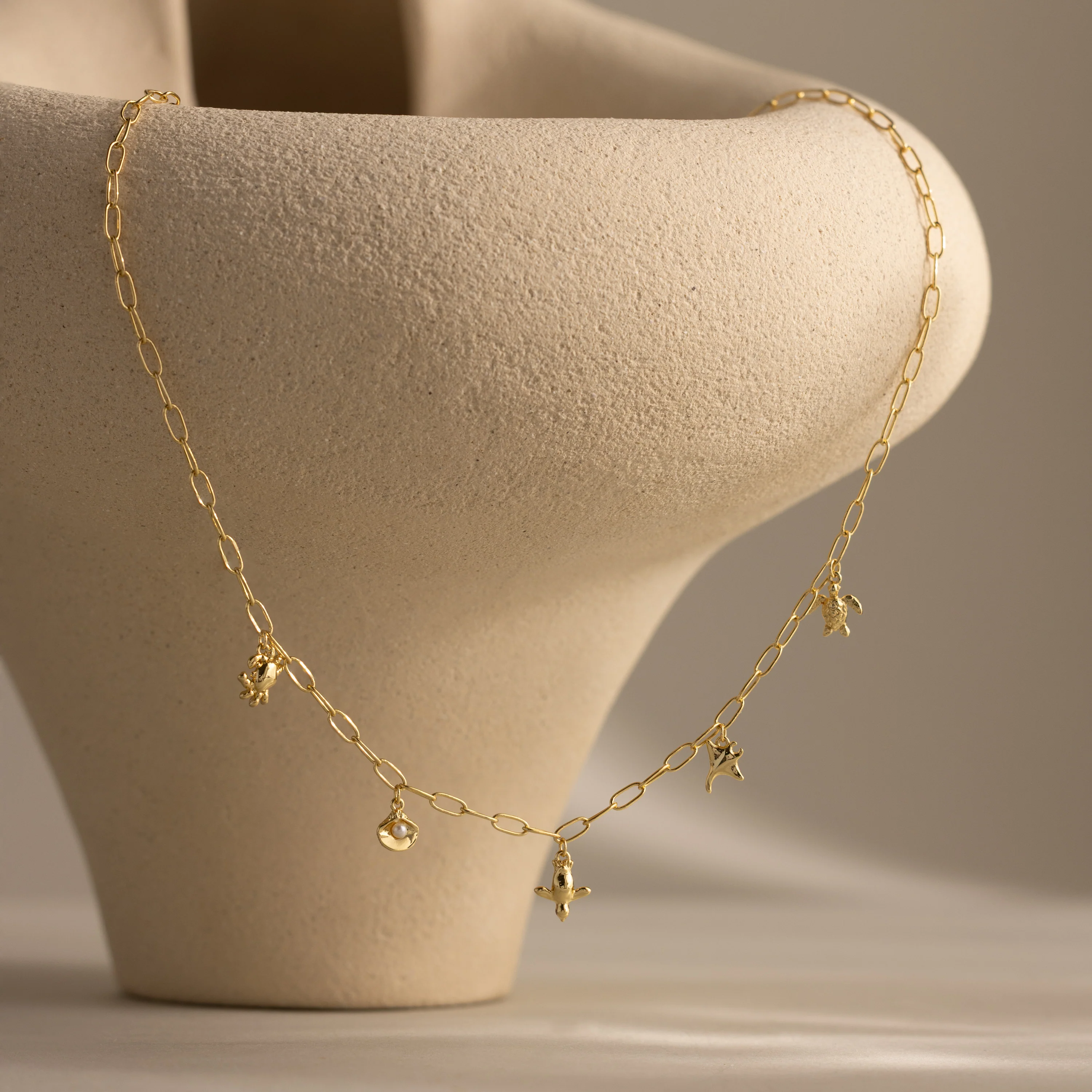 Seaside Charm Necklace in 18K Gold - Image 7