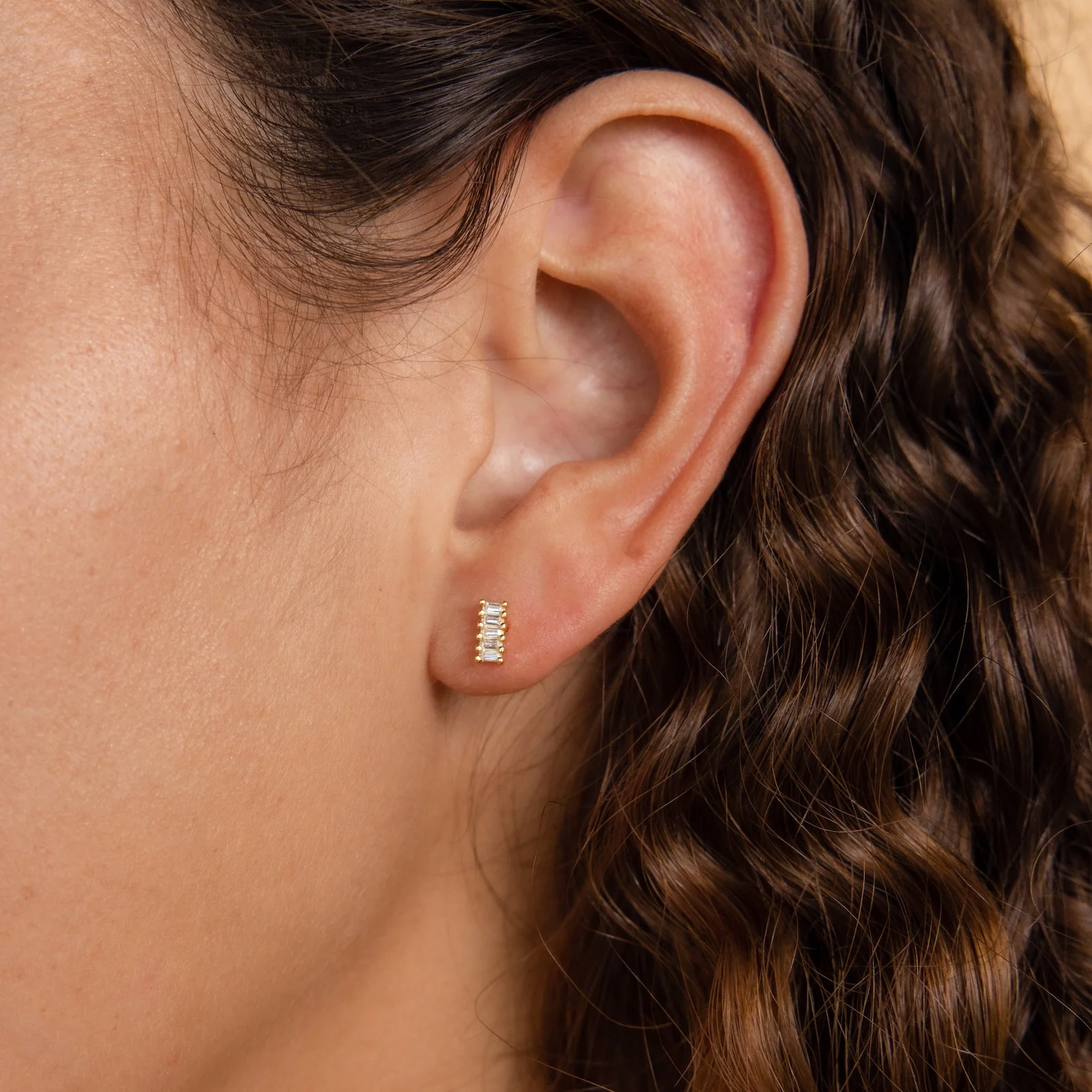 Serena Baguette Studs - Image 6