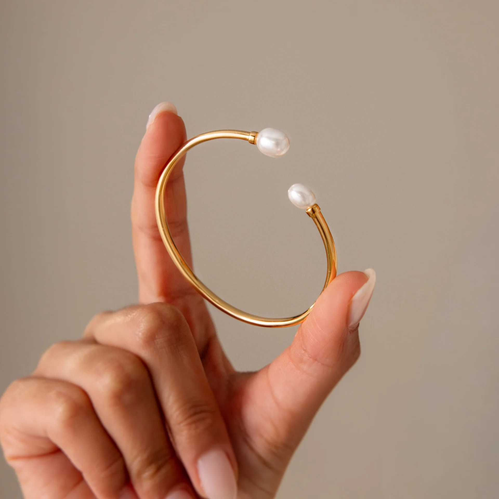 Serenity Pearl Cuff Bracelet in 18K Gold - Image 7