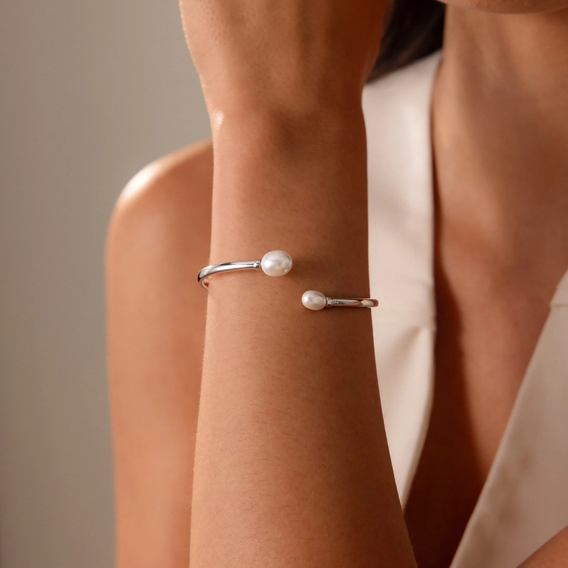 Serenity Pearl Cuff Bracelet - Image 4