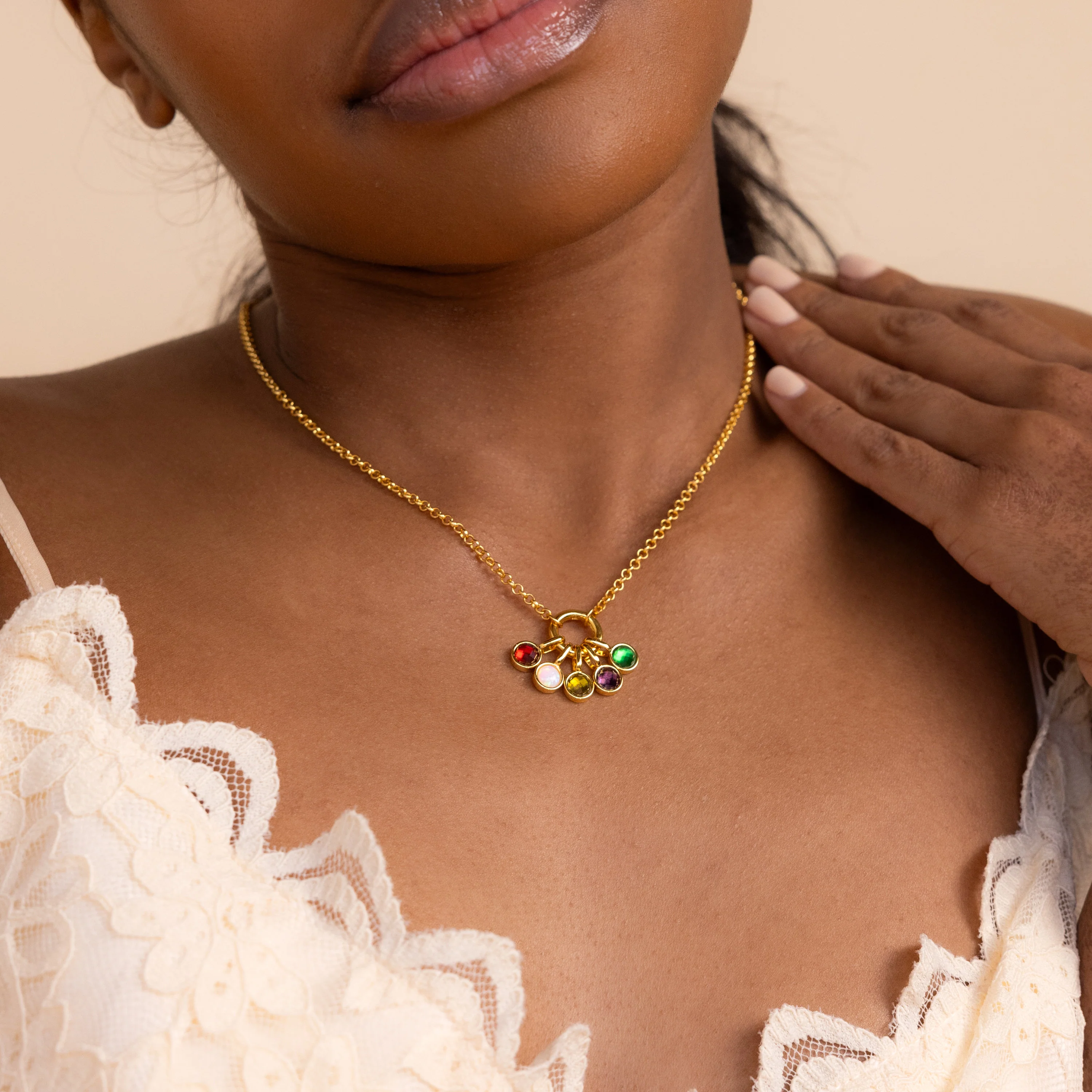 Signet Blue Zircon Charm in 18K Gold - Image 3