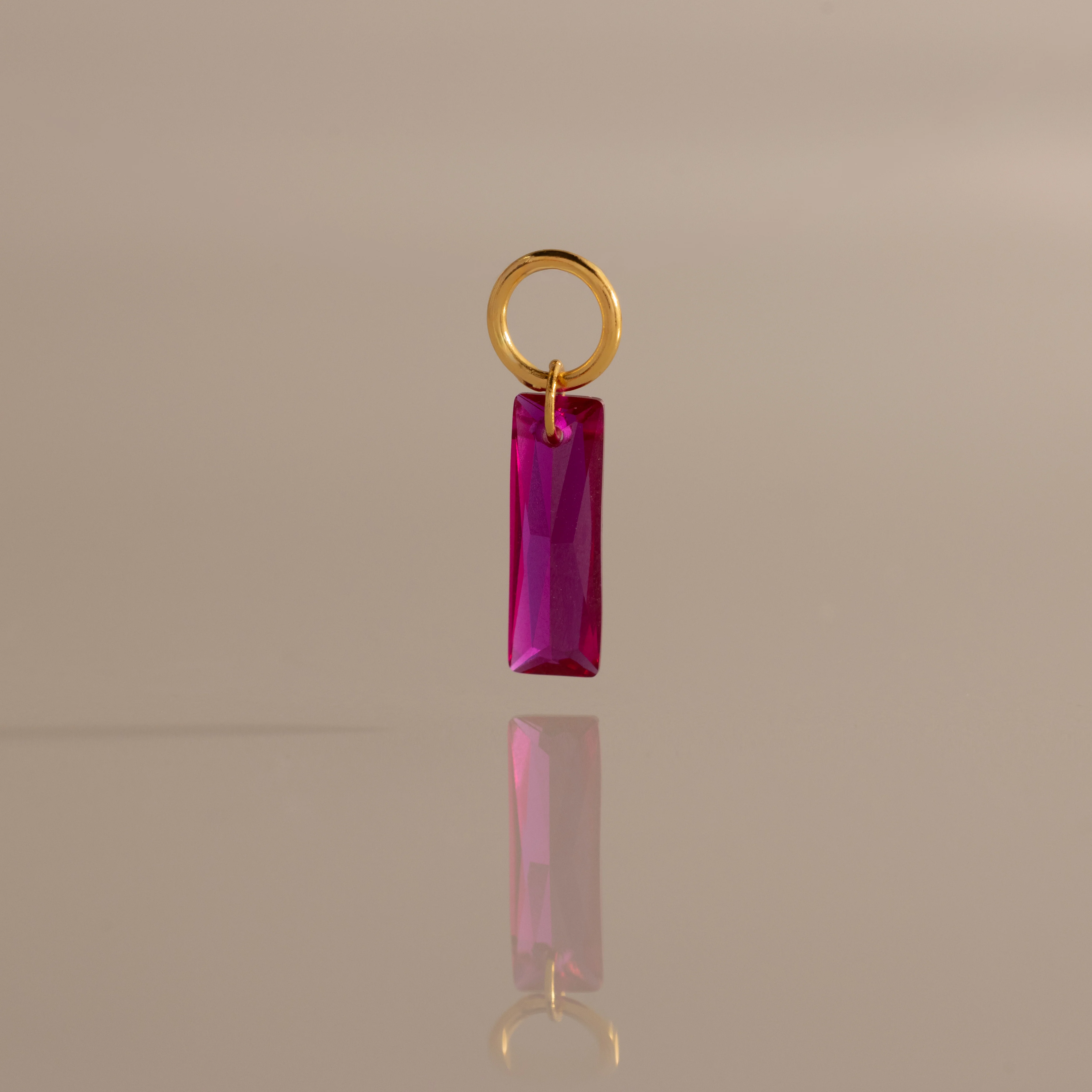 Skinny Baguette Ruby Charm