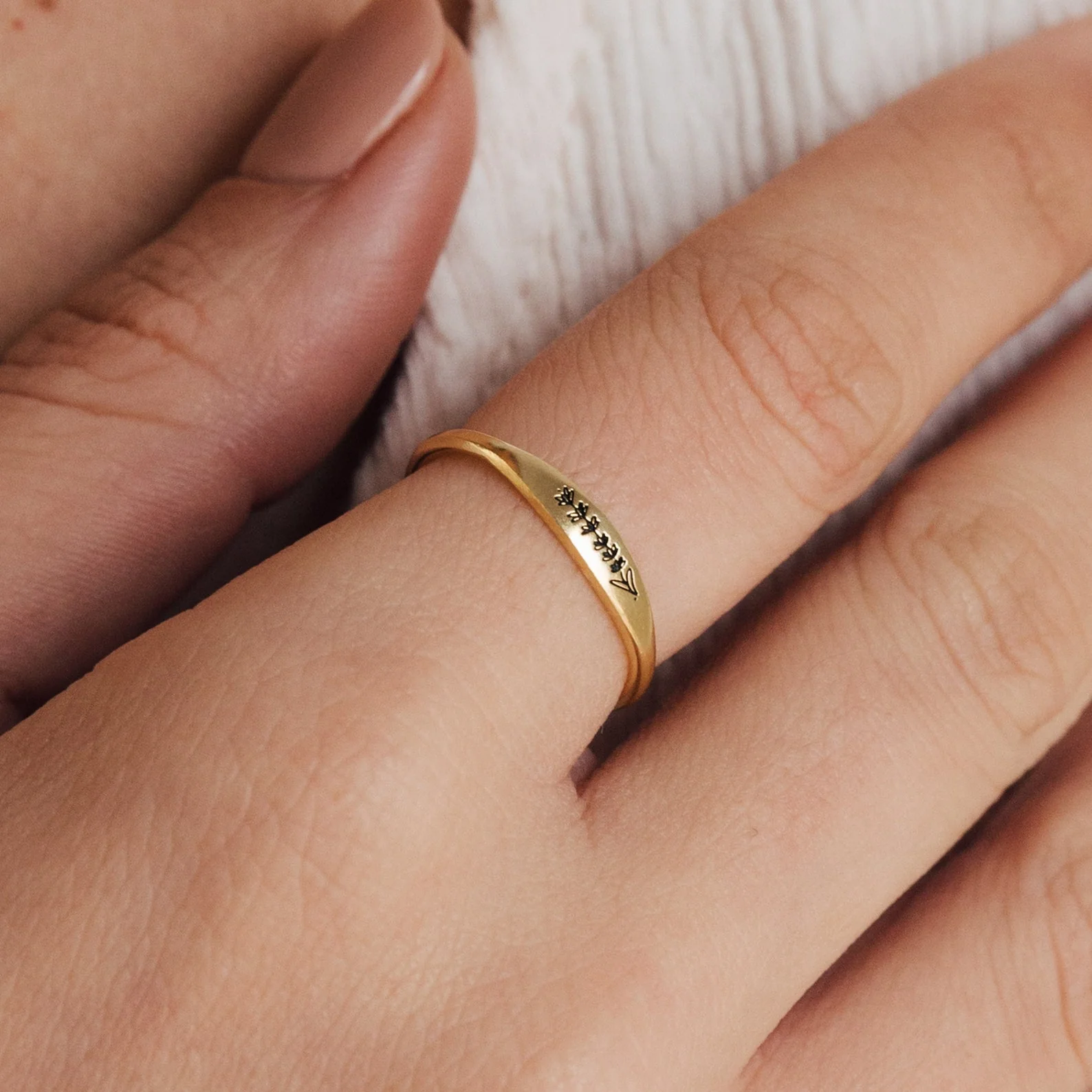 Skinny Birth Flower Ring - Image 2