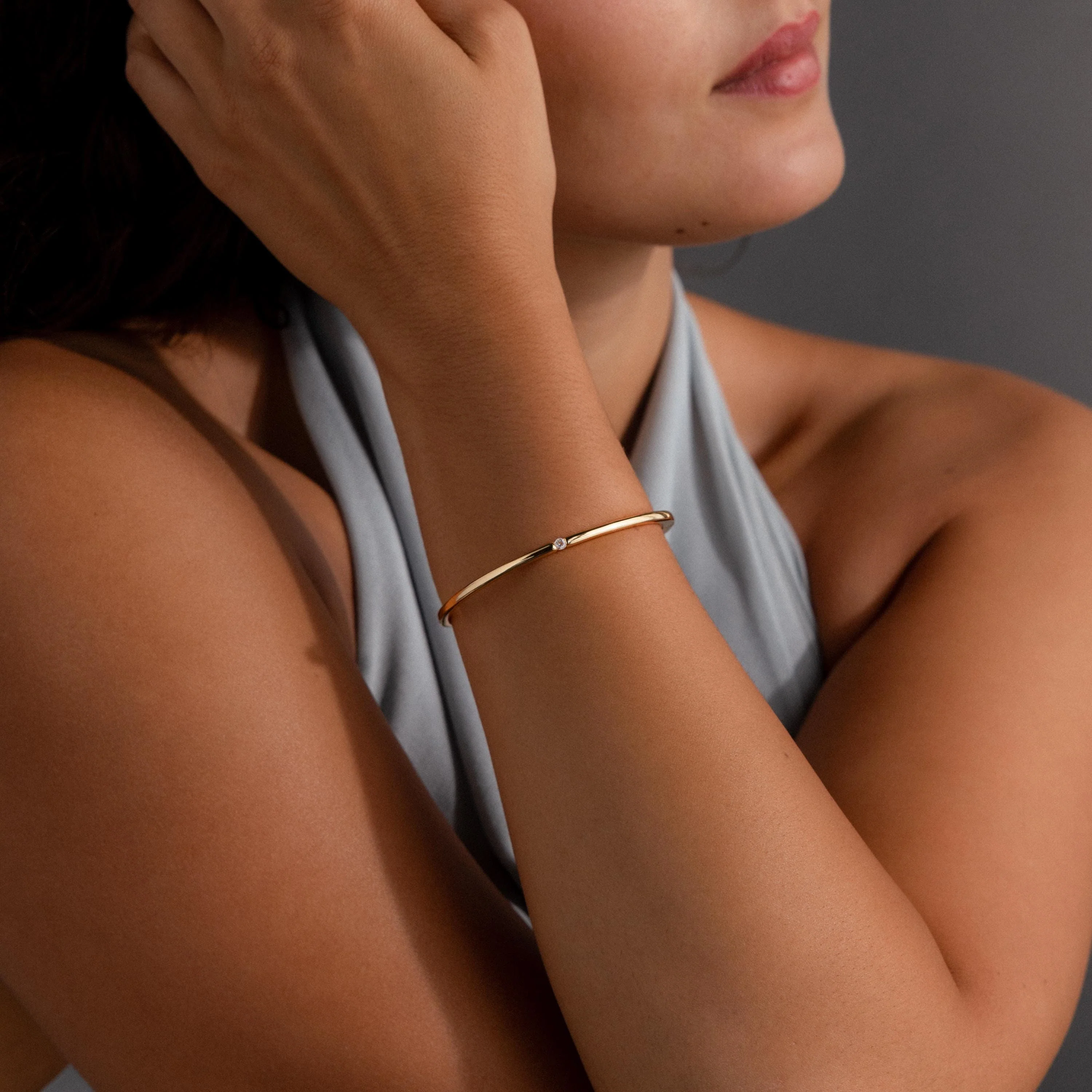 Skinny Diamond Bangle - Image 9