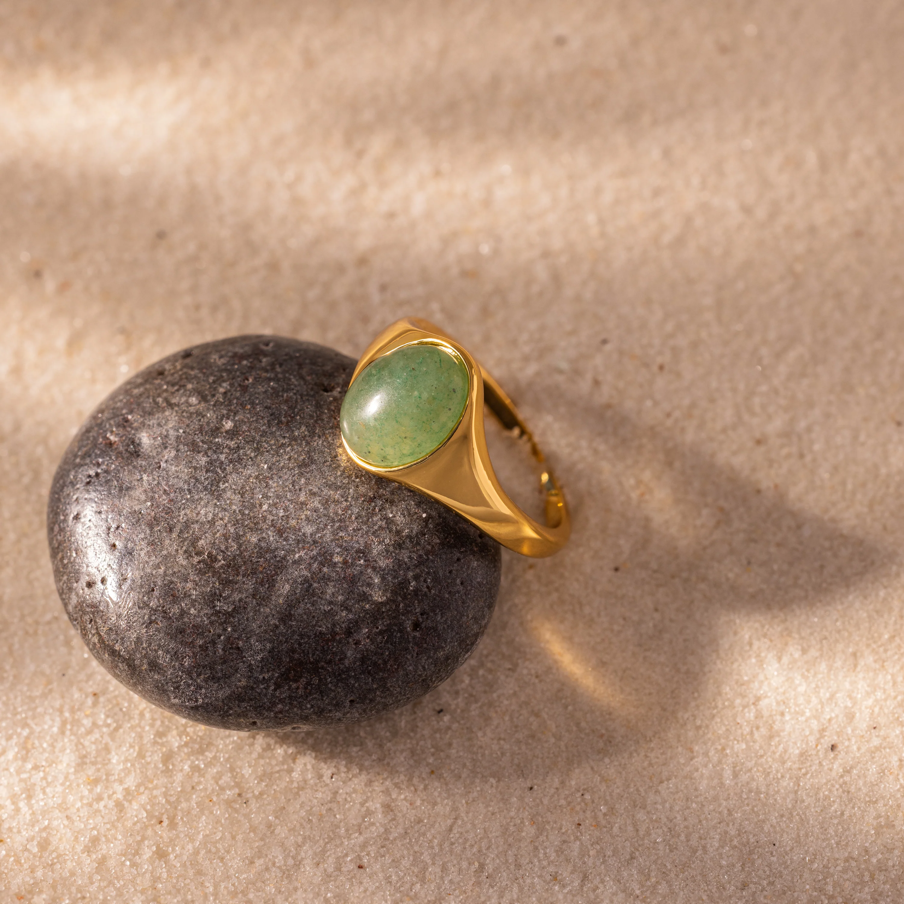 Solace Jade Signet Ring - Image 7