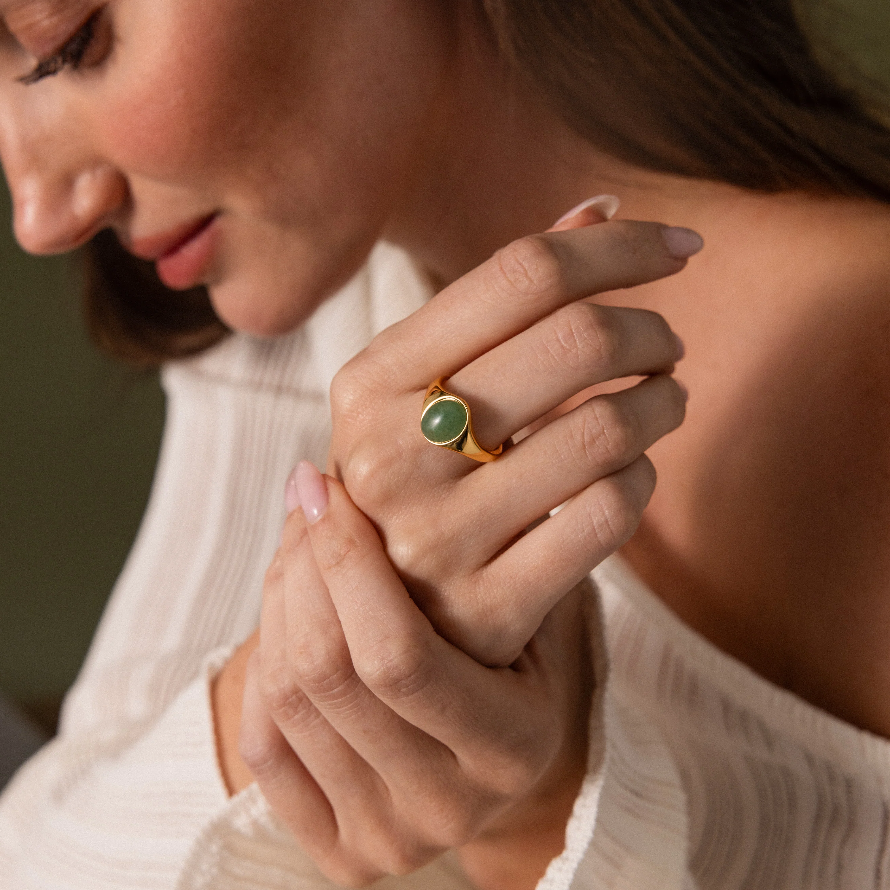 Solace Jade Signet Ring - Image 8