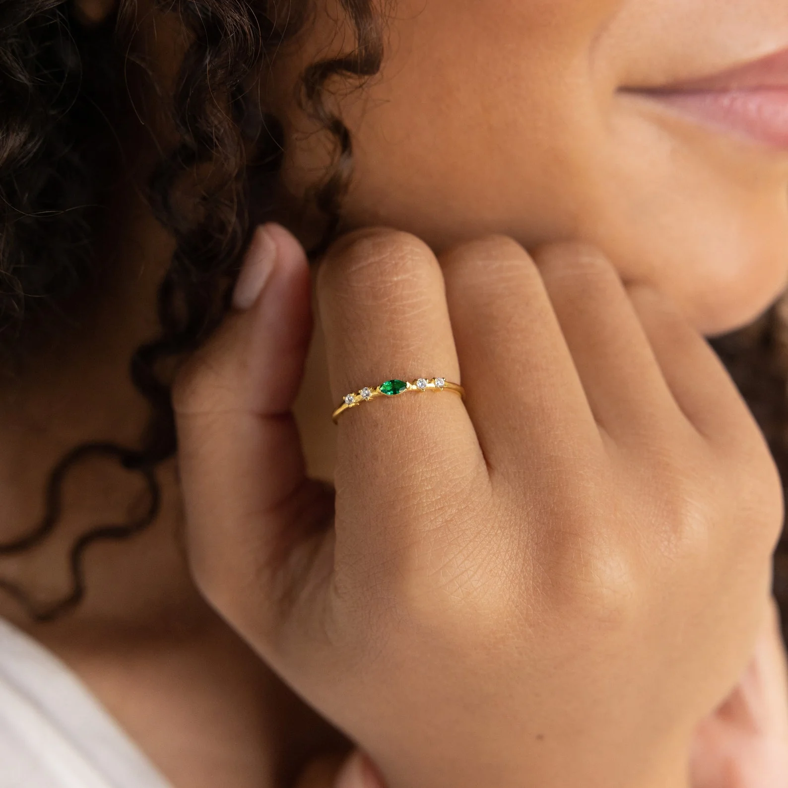 Space Marquise Birthstone Ring - Image 2