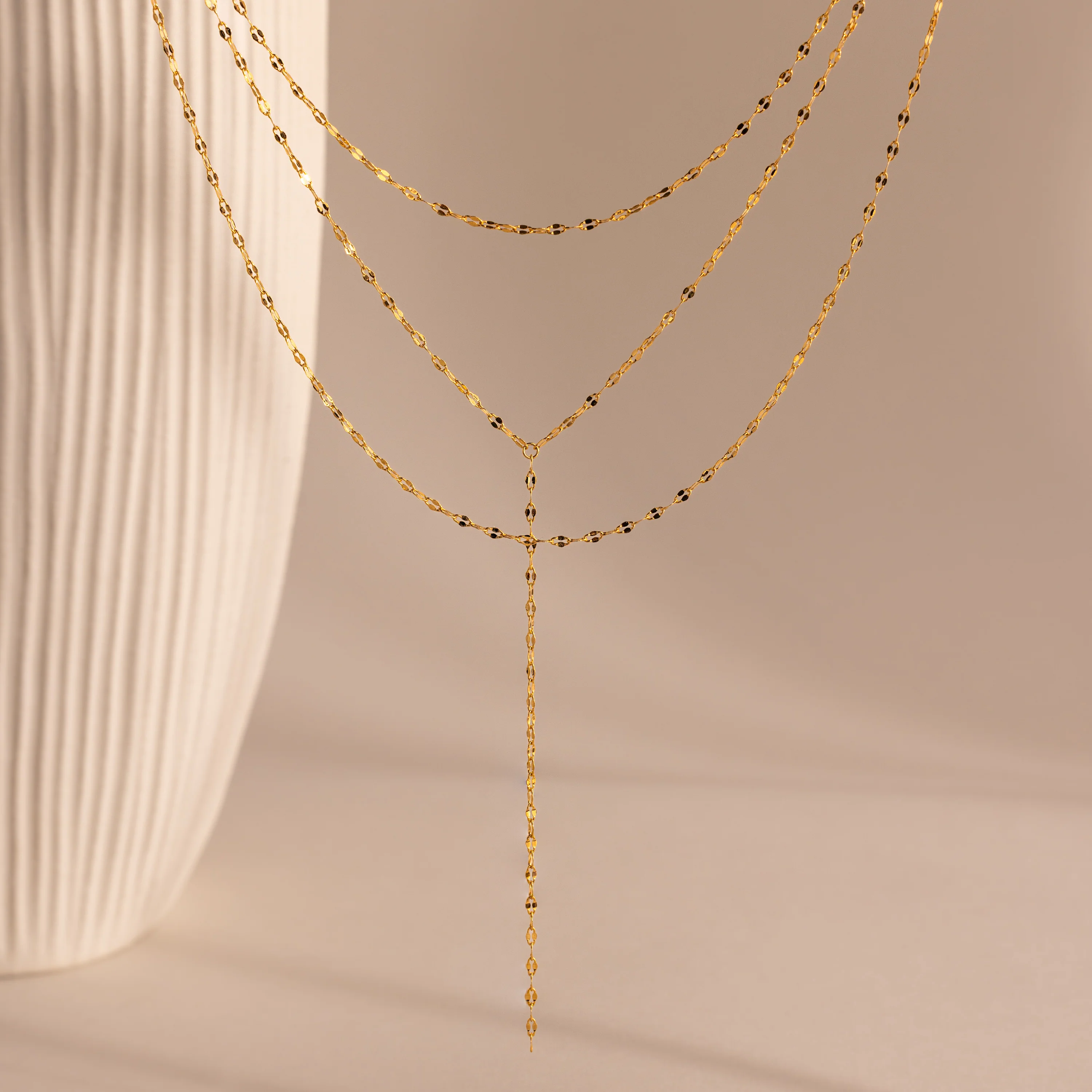 Sparkling Layered Lariat Necklace - Image 8