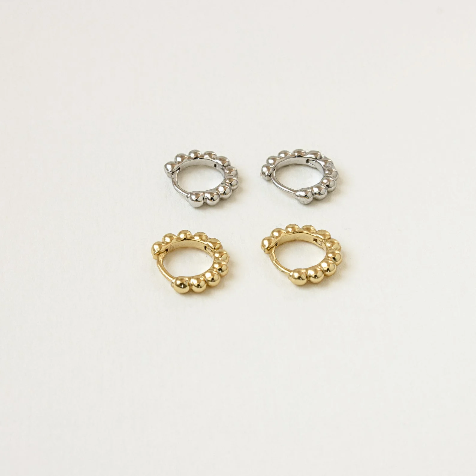 Dainty Sphere Beaded Huggies - Image 5