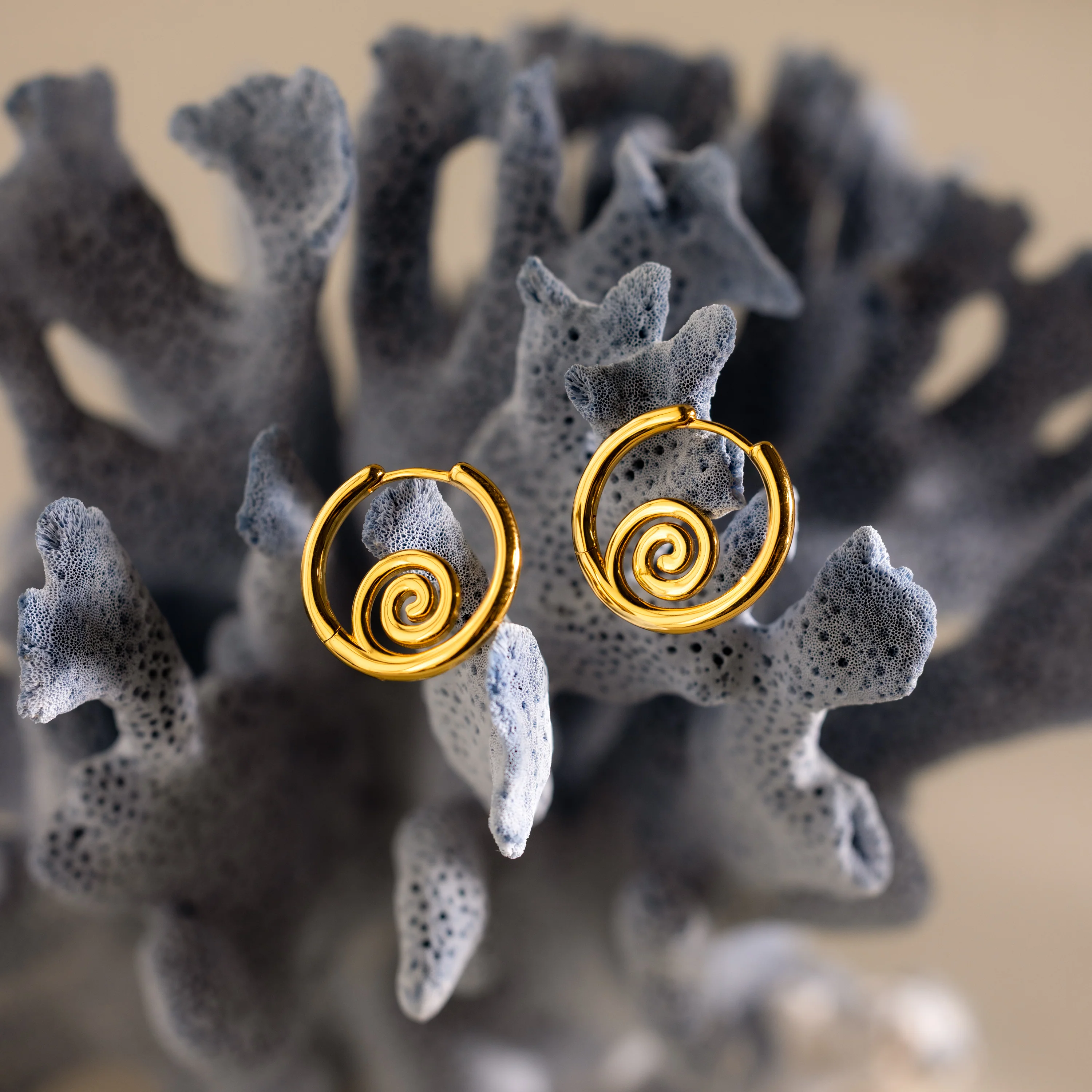 Spiral Swirl Hoops in 18K Gold - Image 7