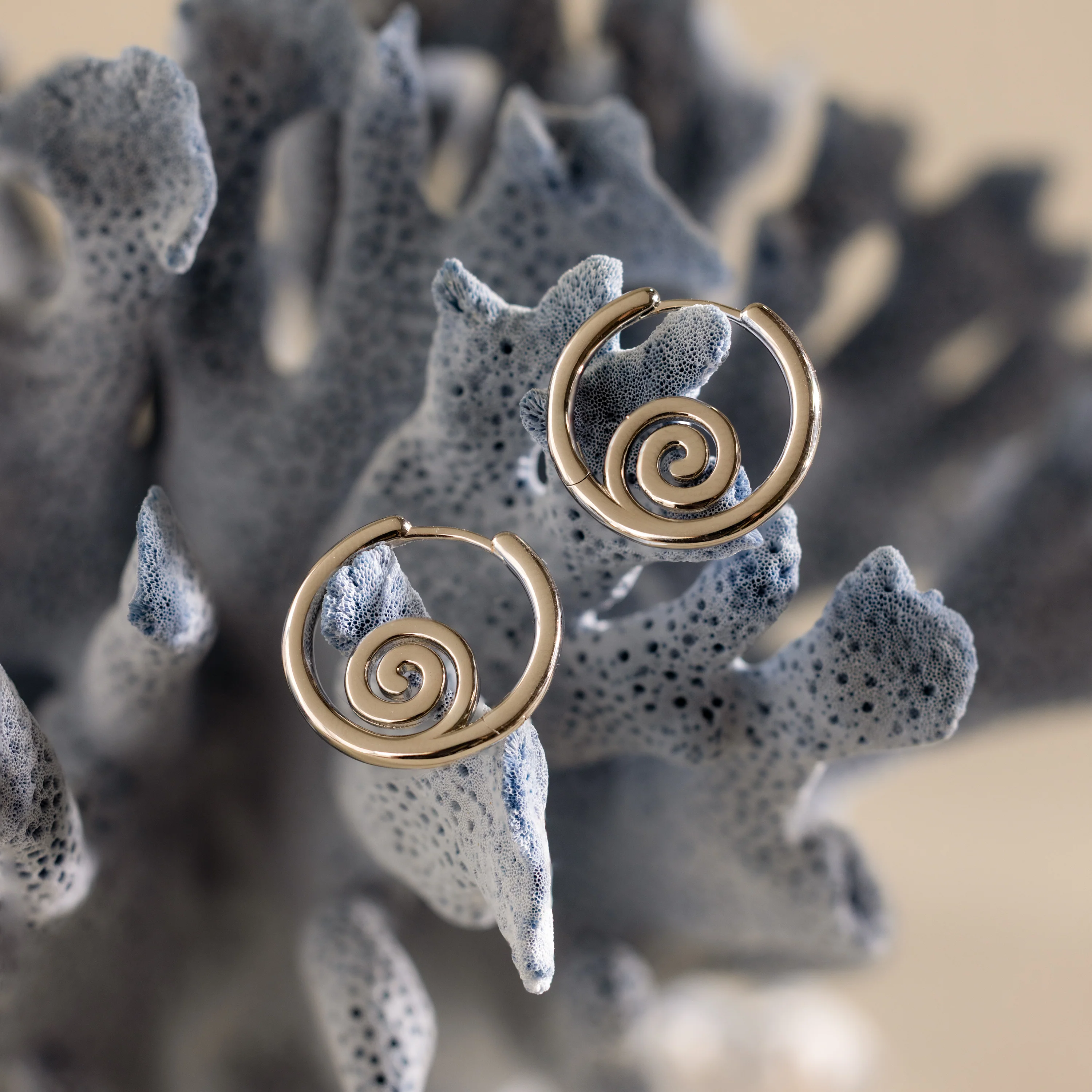 Spiral Swirl Hoops in Silver - Image 7