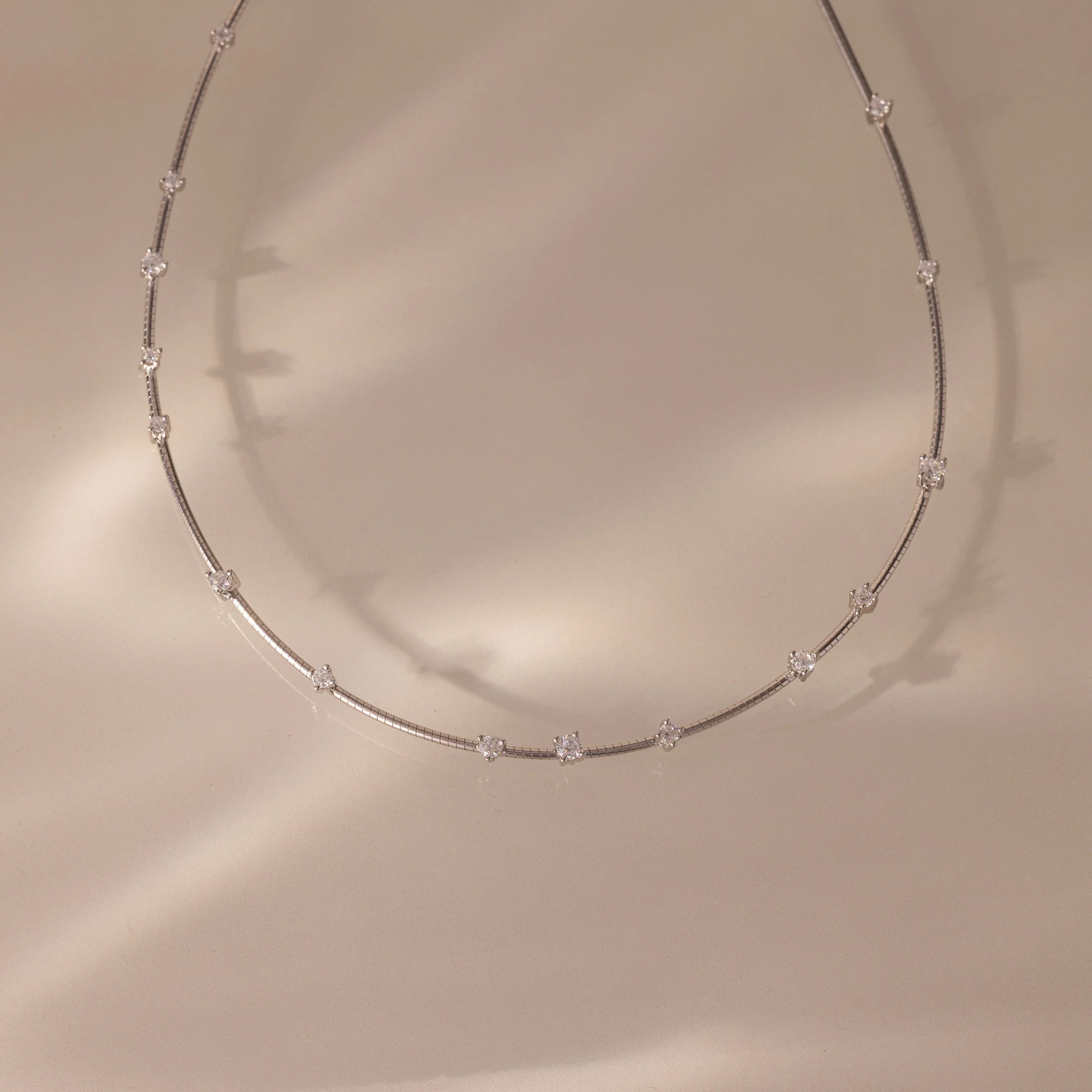 Sprinkle Diamond Necklace in Silver - Image 5