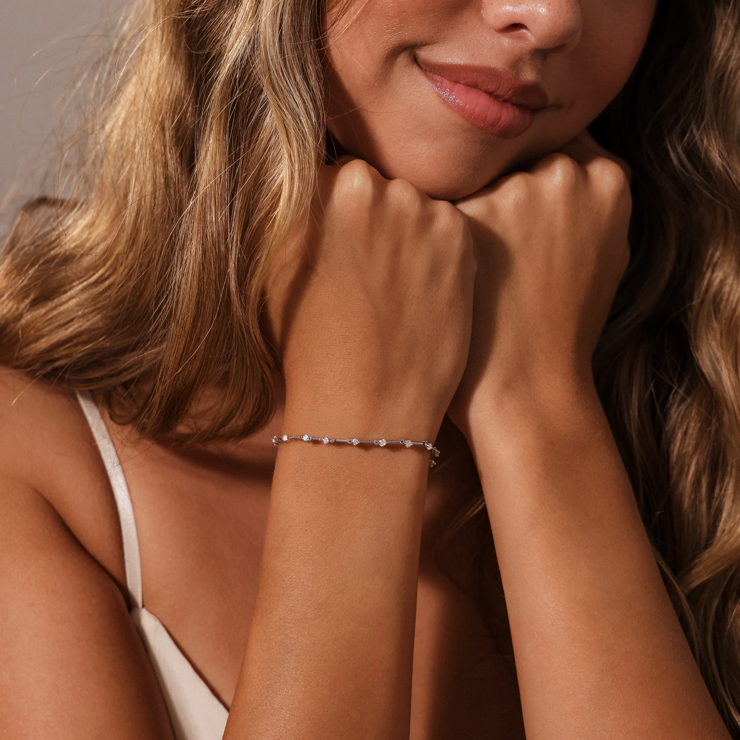 Sprinkle Diamond Tennis Bracelet in Silver - Image 4