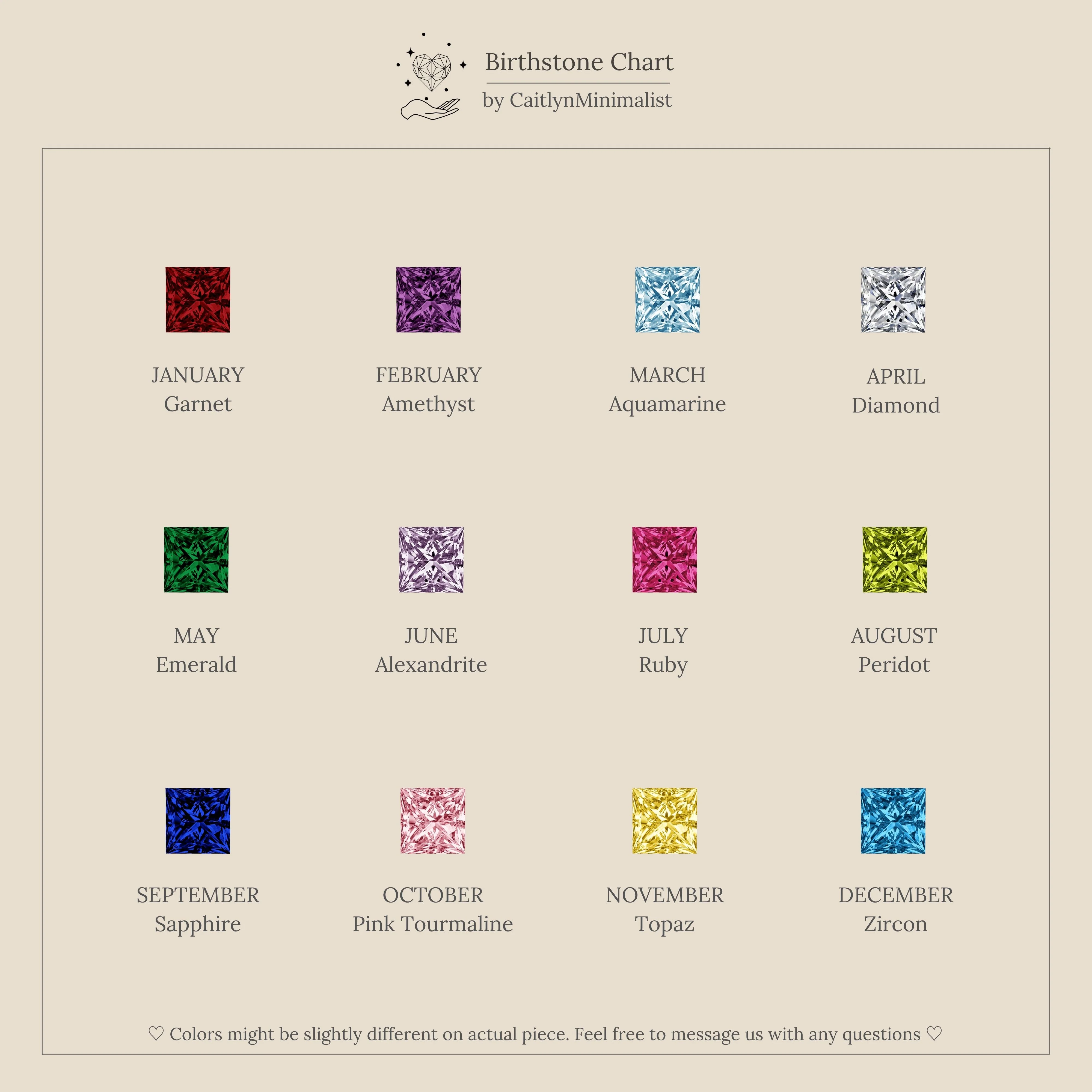 Square Bezel Amethyst Charm - Image 6