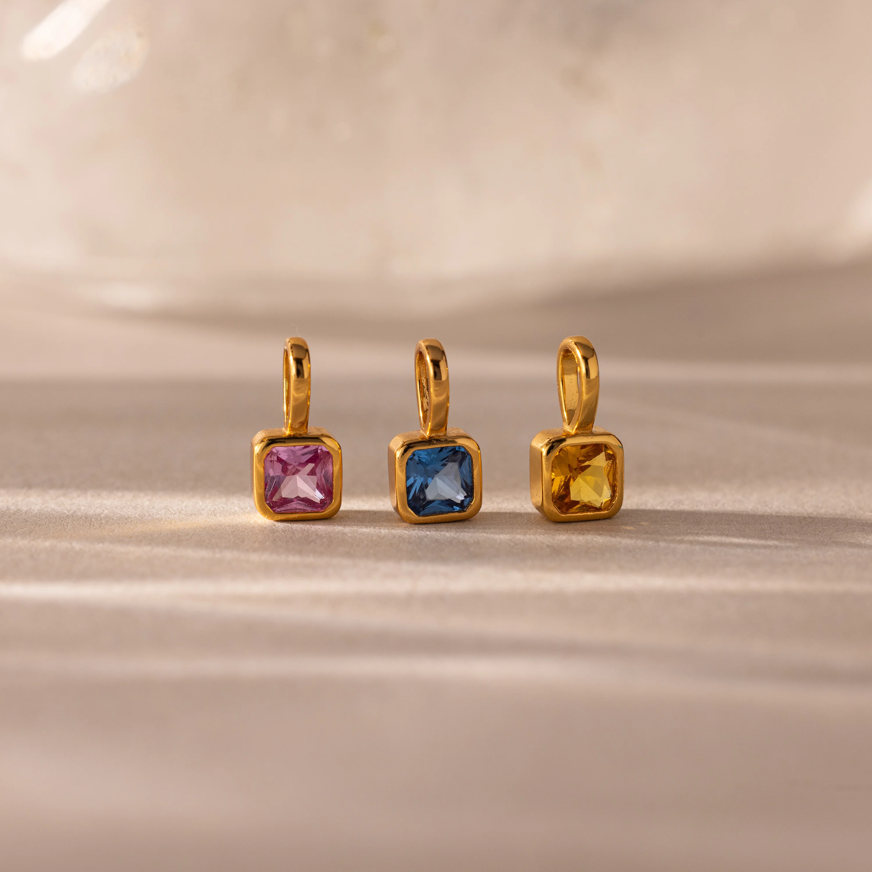 Square Bezel Birthstone Charm - Image 2
