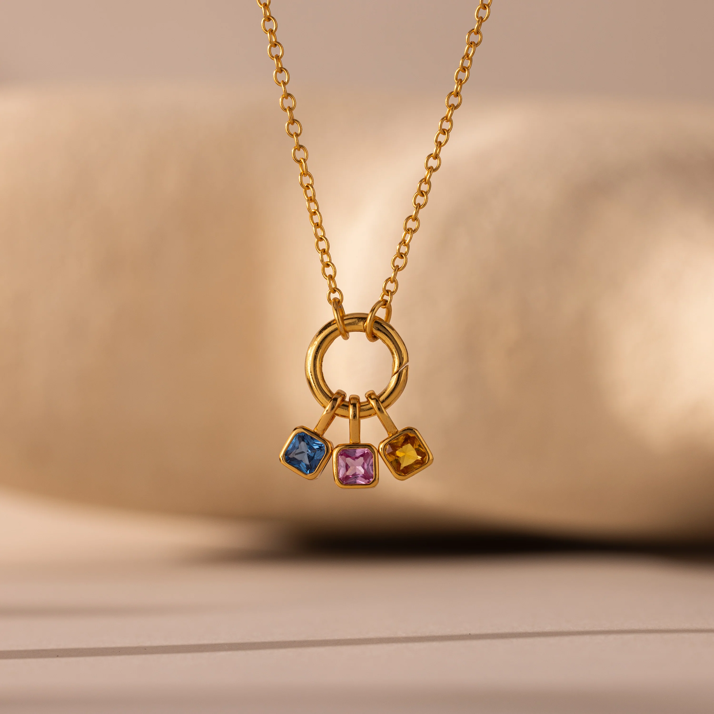 Square Bezel Sapphire Charm - Image 3