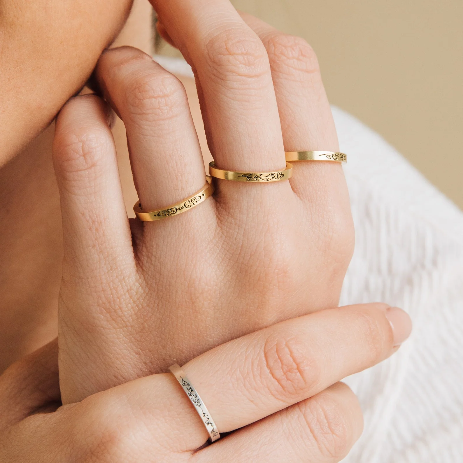 Stacking Birth Flower Band - Image 4