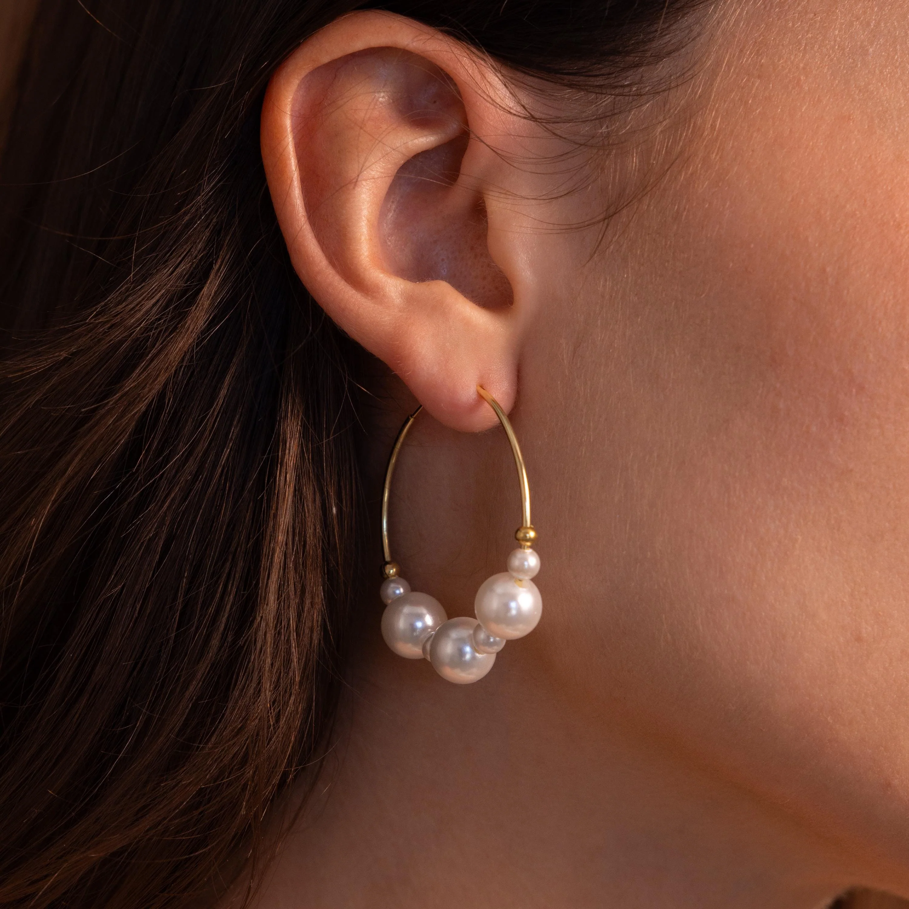 Statement Pearl Hoops - Image 3