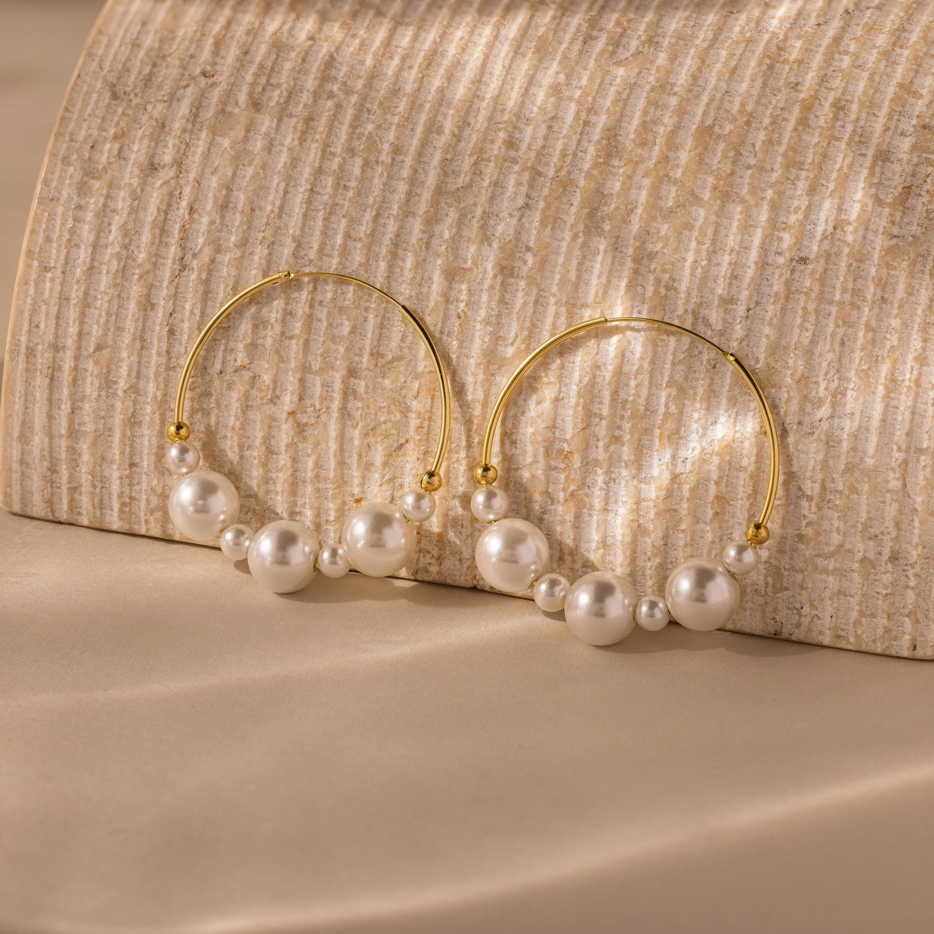 Statement Pearl Hoops - Image 8