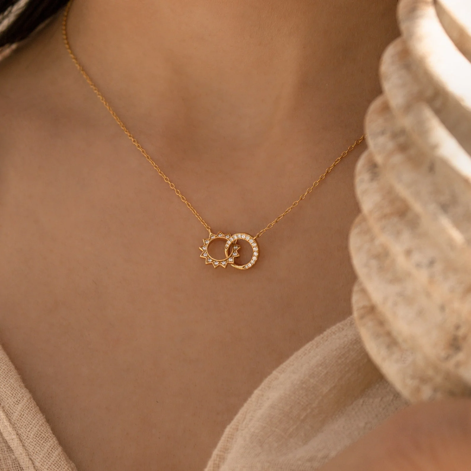 Sun & Moon Eternity Necklace - Image 2