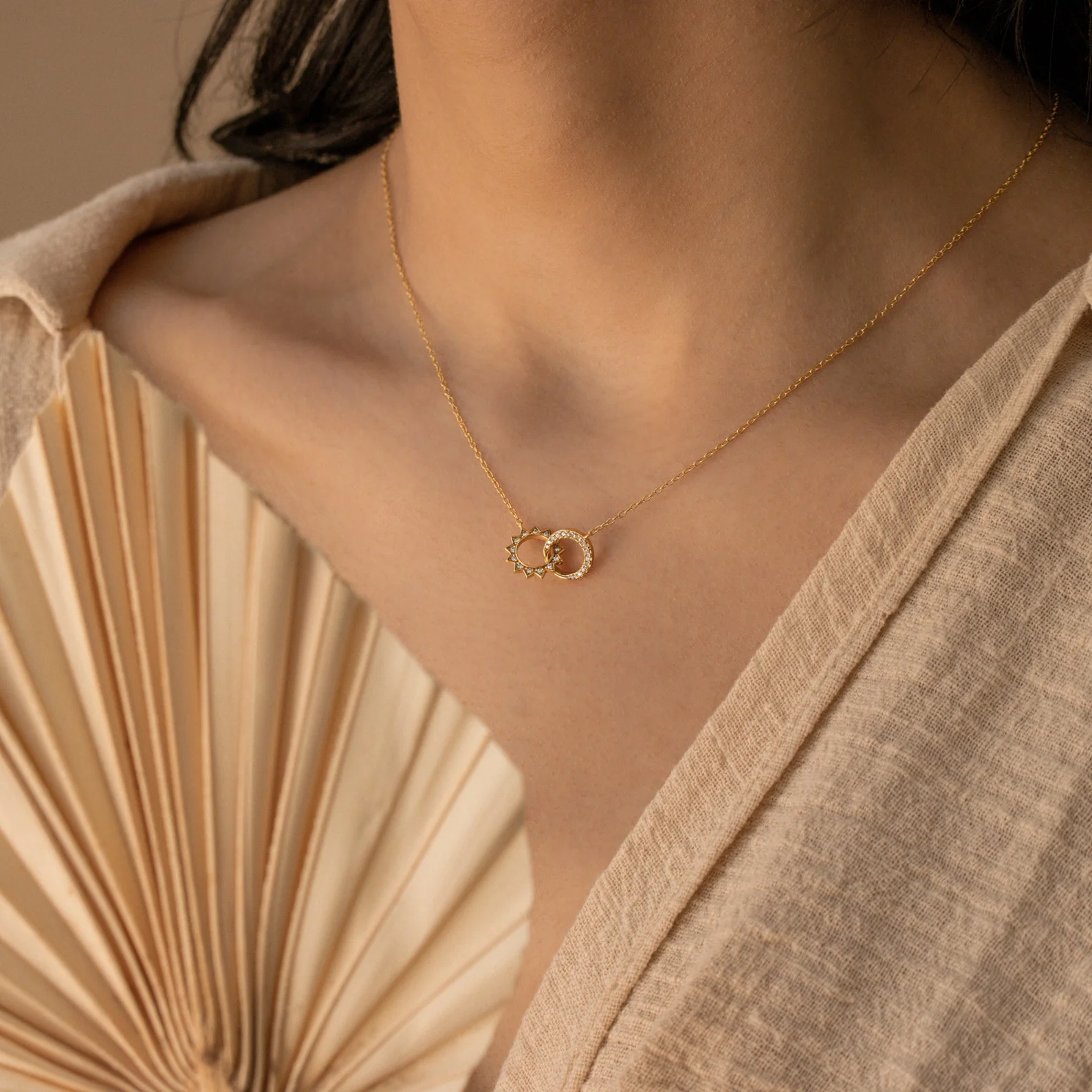 Sun & Moon Eternity Necklace in 18K Gold - Image 5