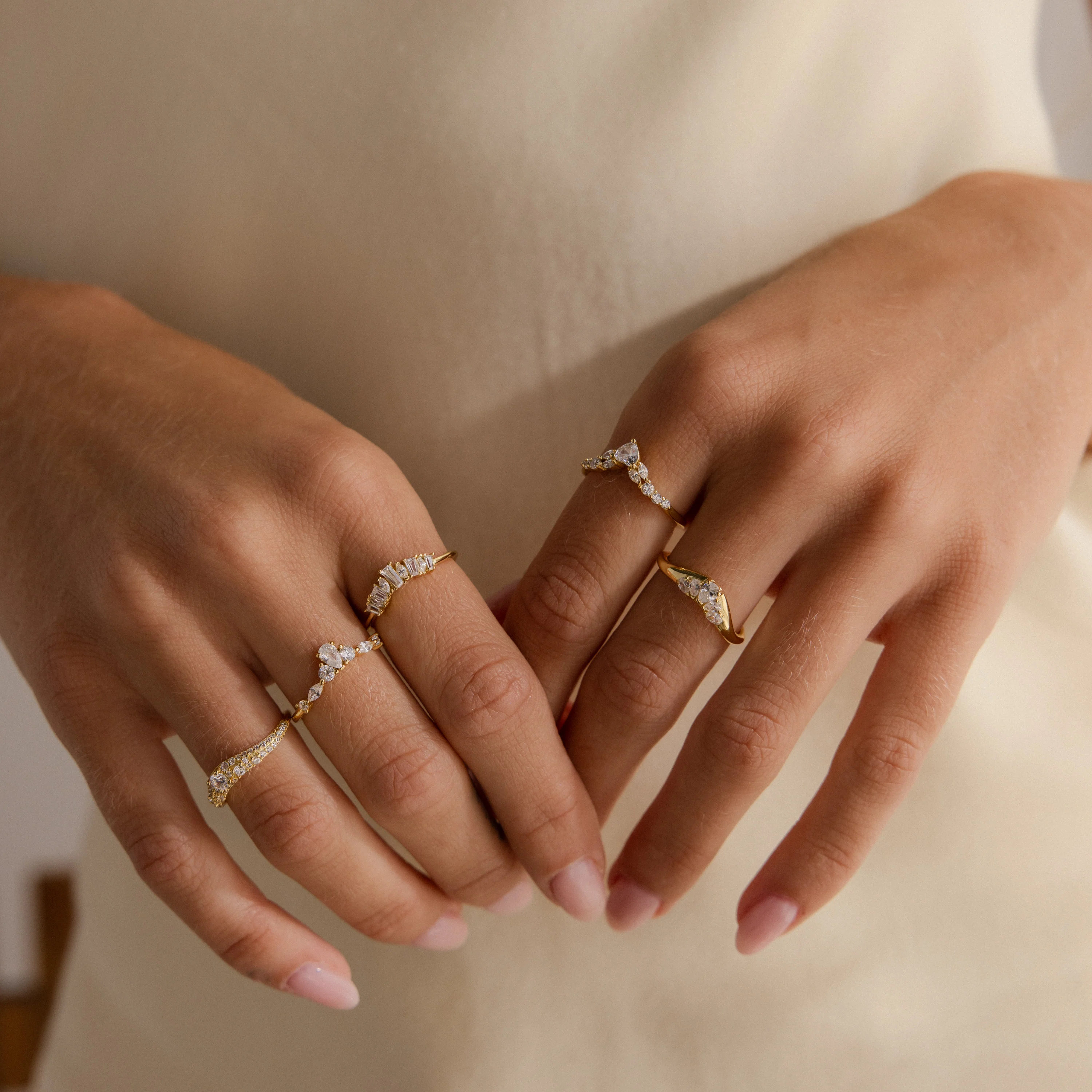 Sunrise Diamond Curve Ring - Image 6