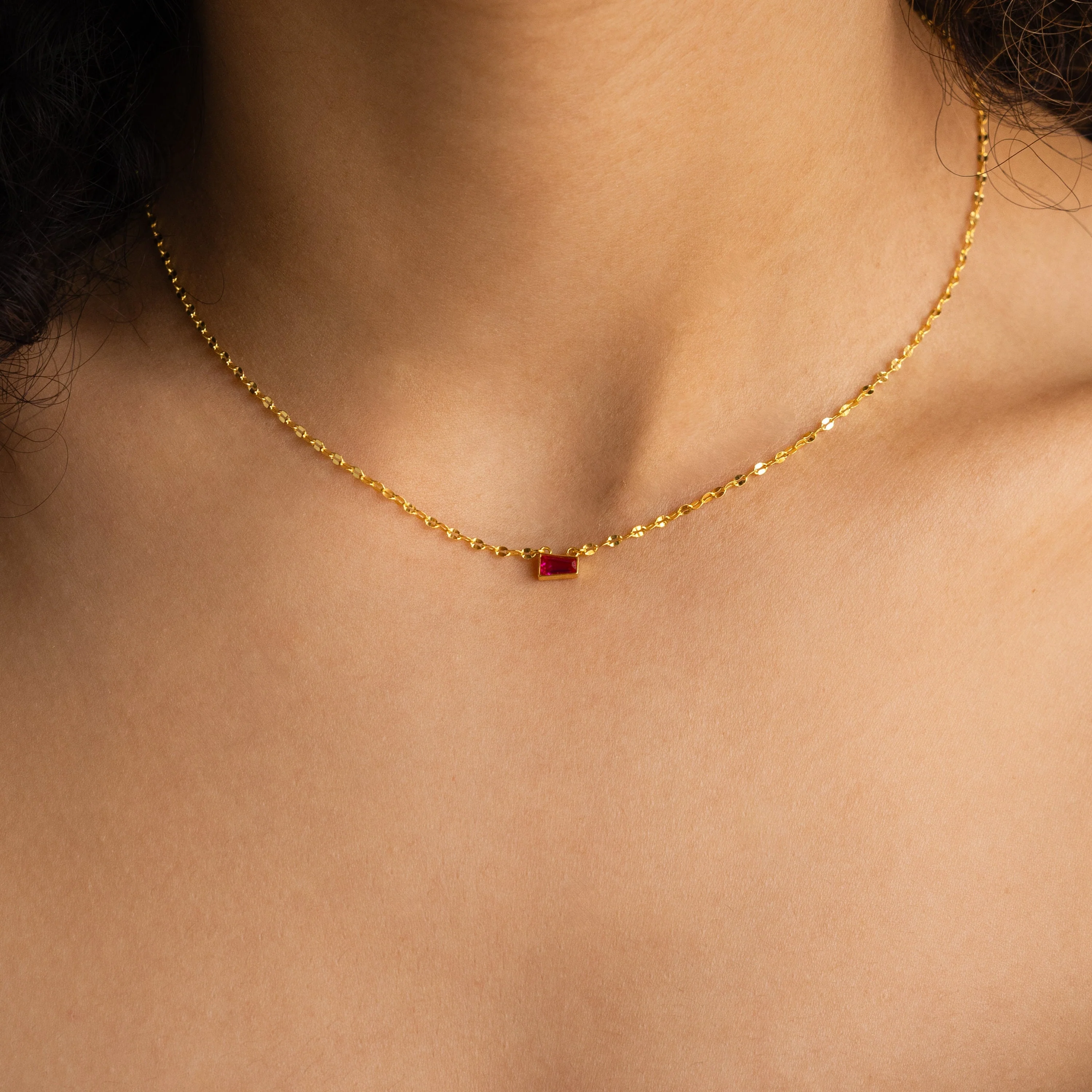 Tapered Baguette Birthstone Necklace - Image 2