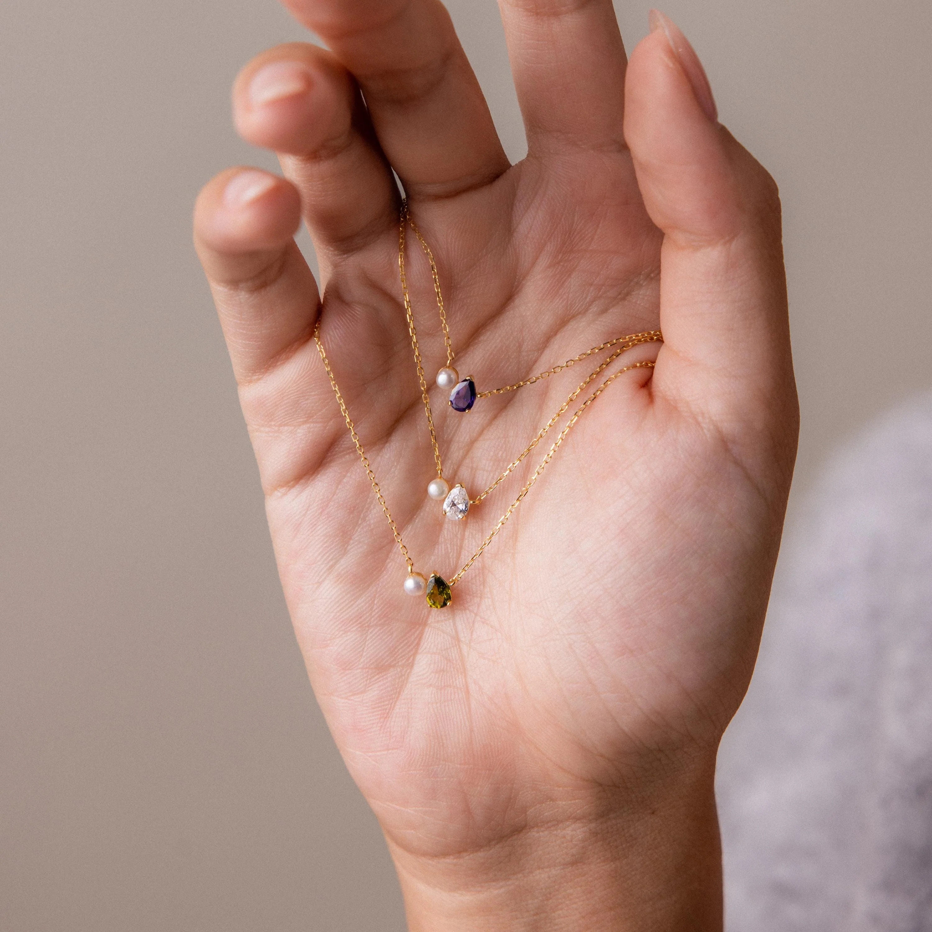 Teardrop Aquamarine & Pearl Necklace - Image 3