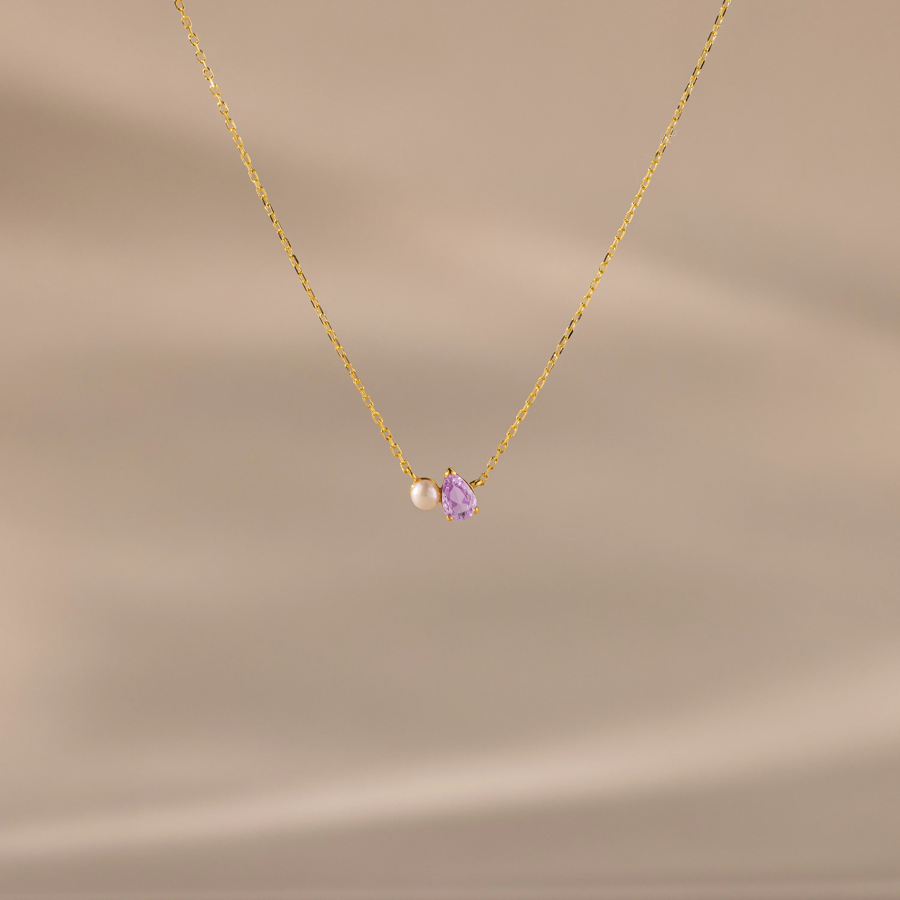 Teardrop Birthstone & Pearl Necklace - Image 12
