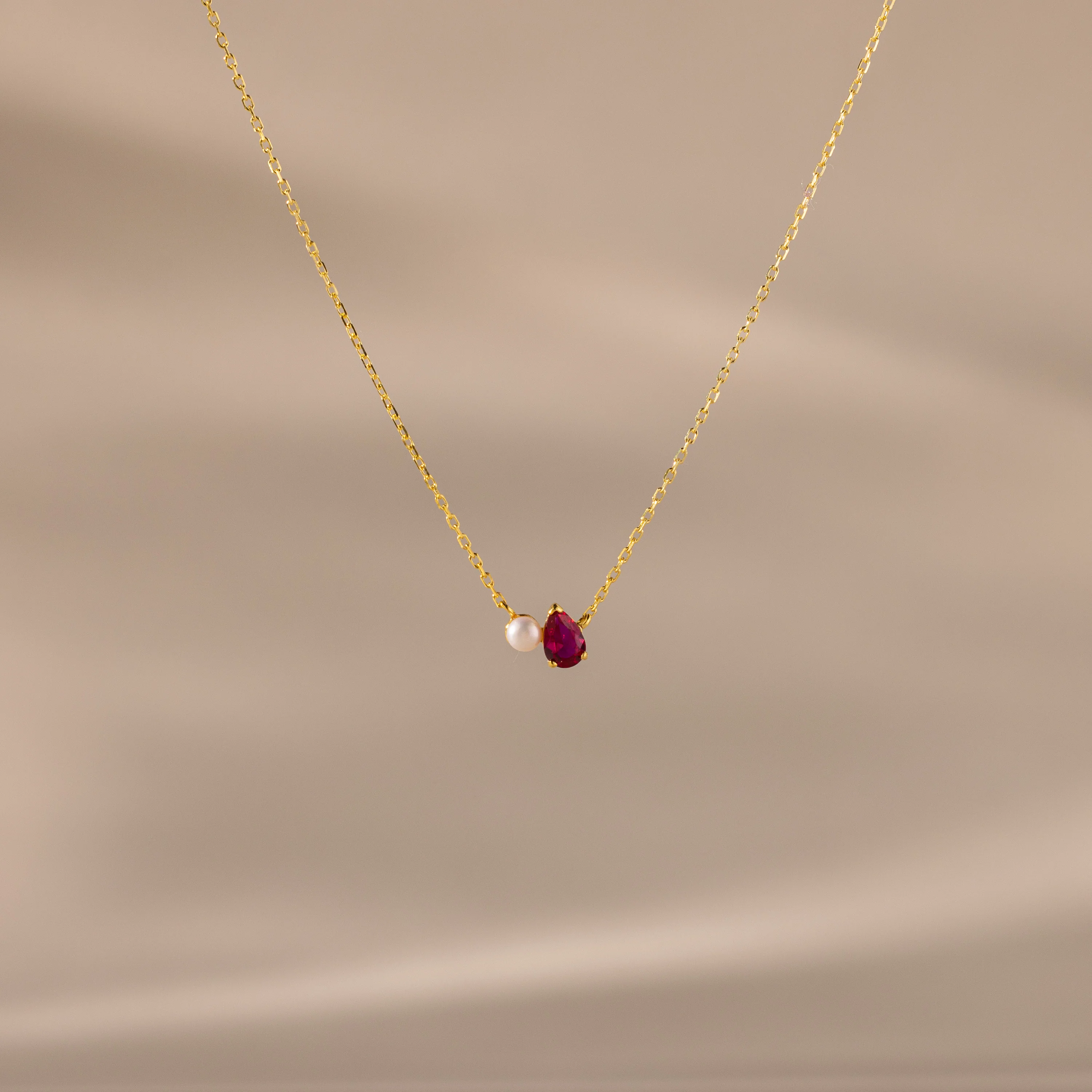 Teardrop Birthstone & Pearl Necklace - Image 14