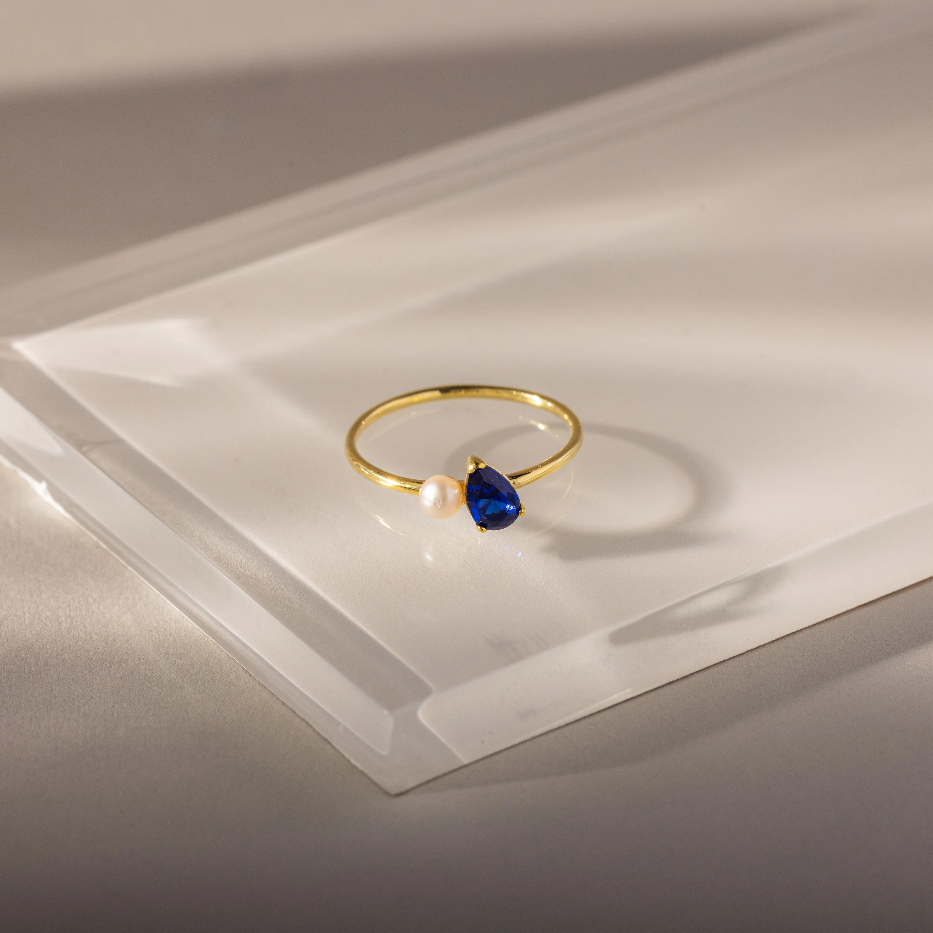 Teardrop Birthstone & Pearl Ring - Image 17