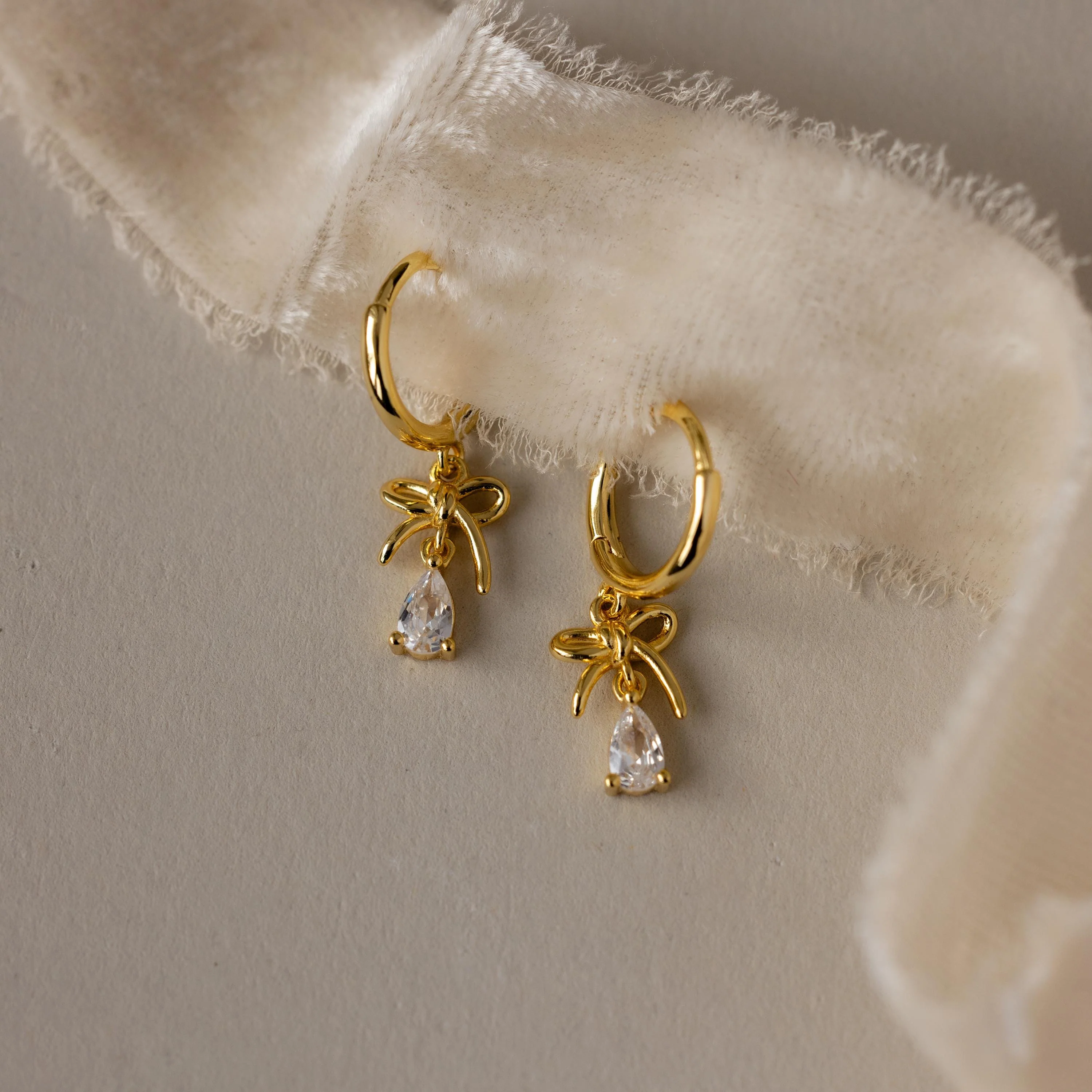 Teardrop Ribbon Charm Hoops - Image 9