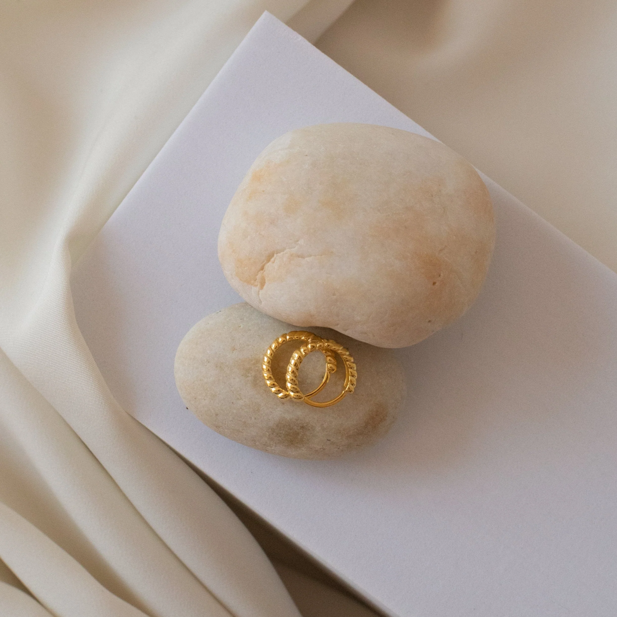 Thea Twisted Huggies in 18K Gold - Image 2