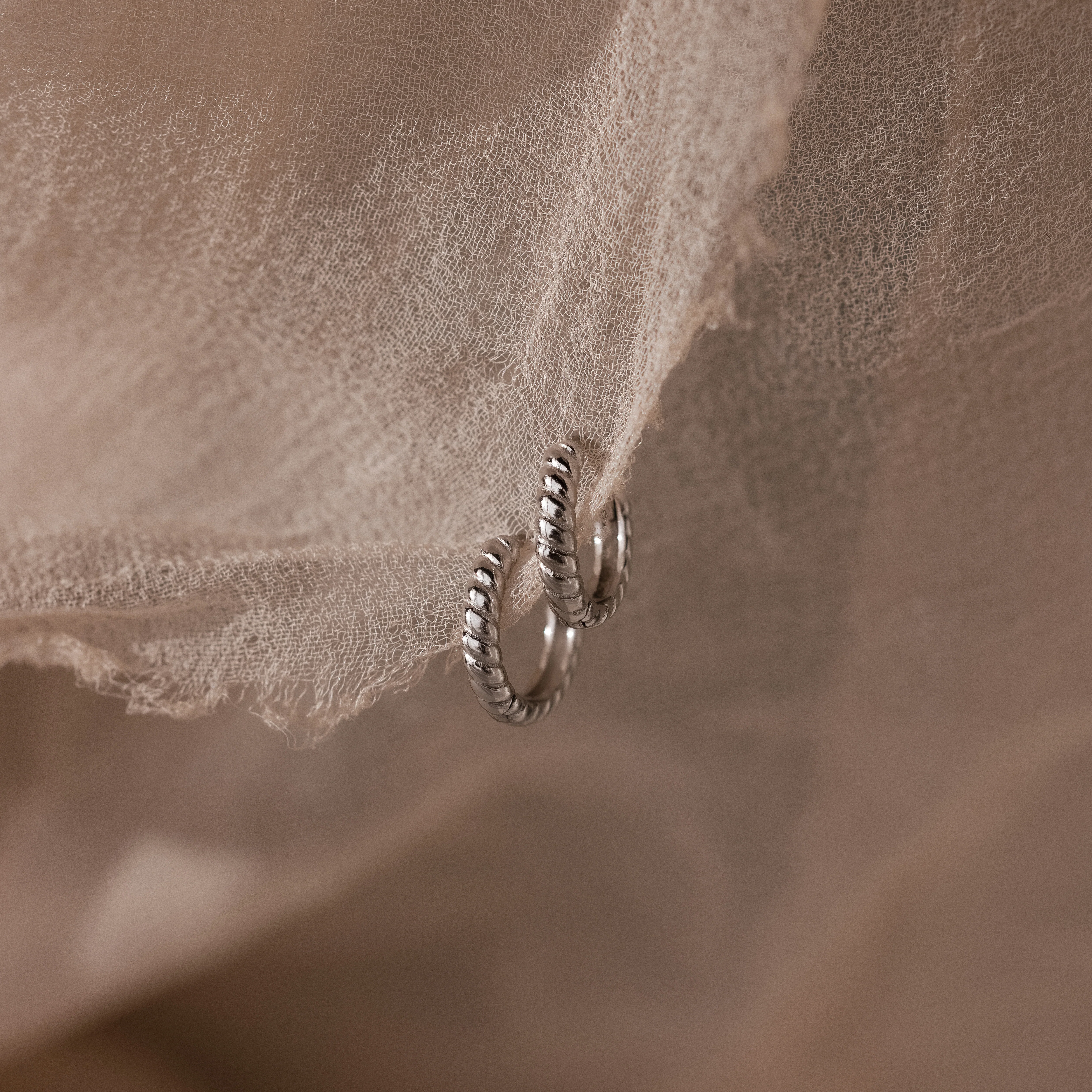 Thea Twisted Huggies in Silver - Image 4