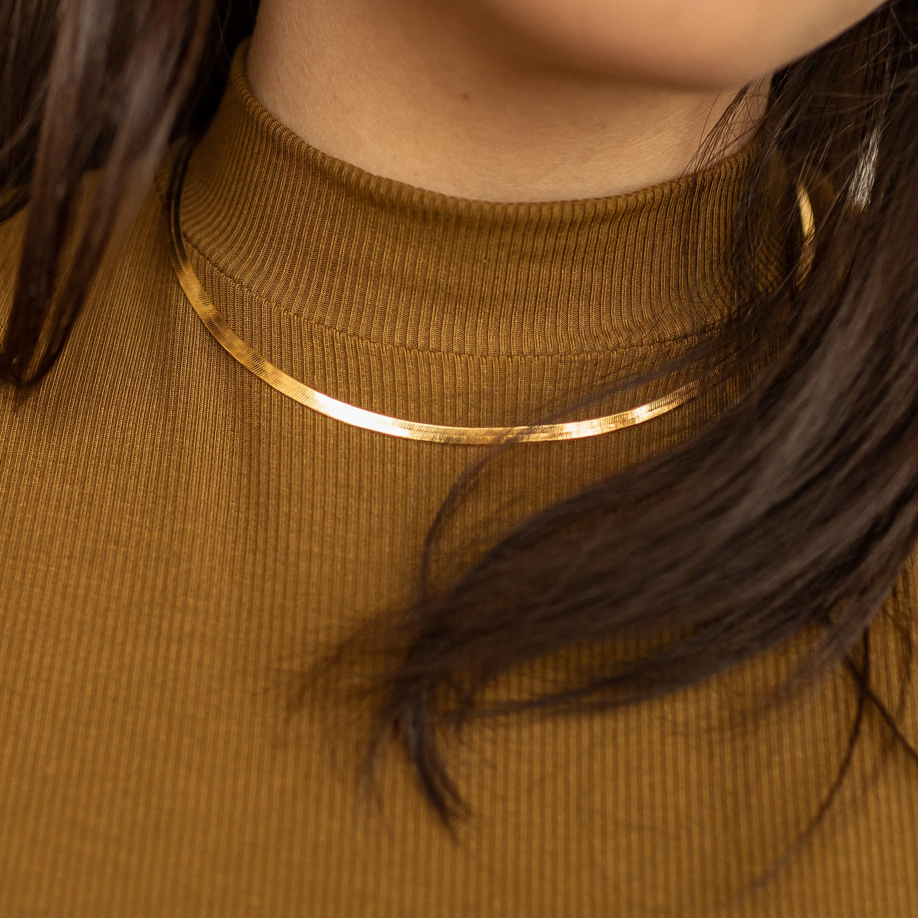 Thick Herringbone Necklace - Image 6