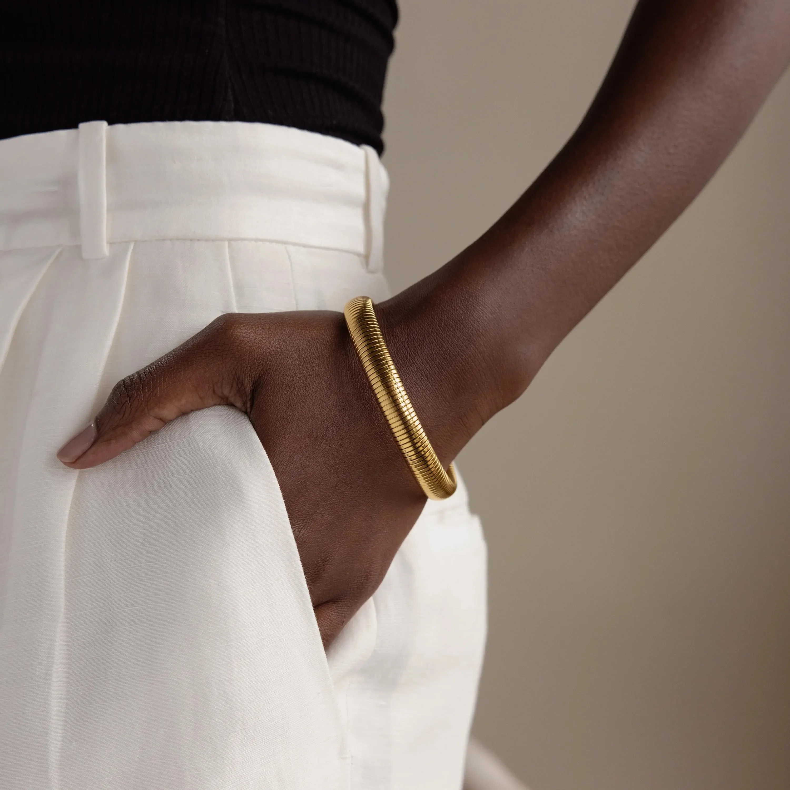 Thick Snake Chain Bangle - Image 2