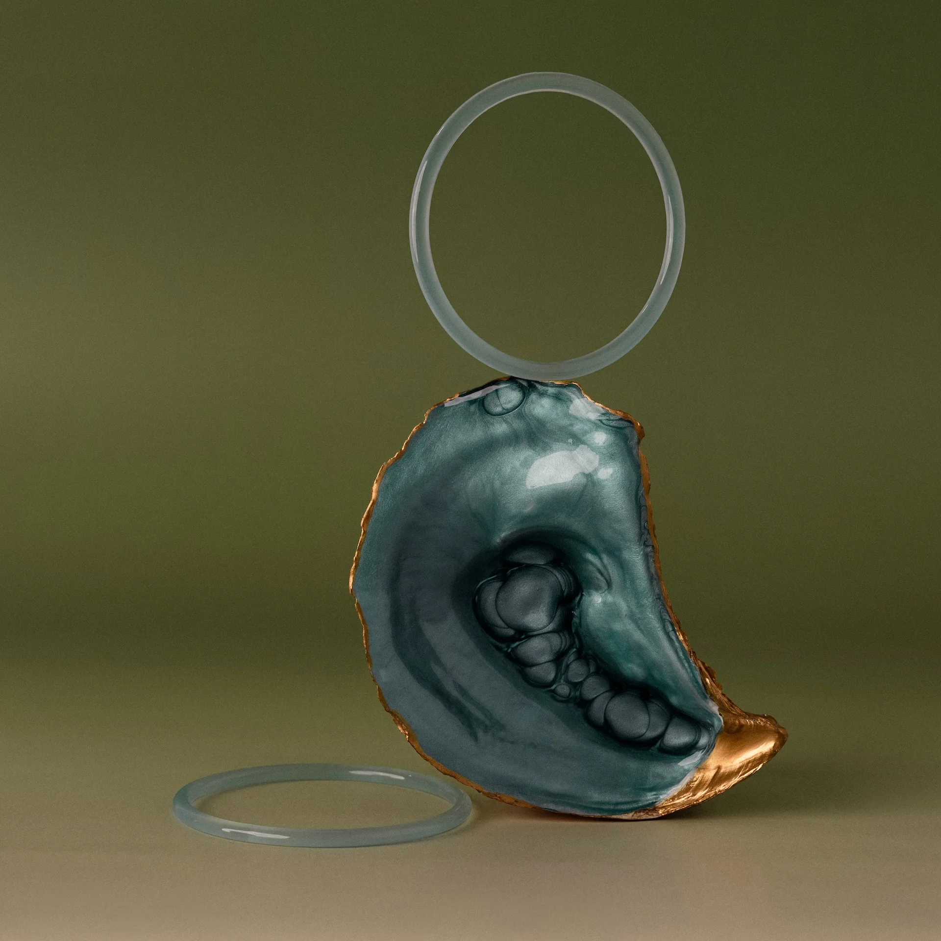 Thin Blue Jade Bangle Set - Image 7