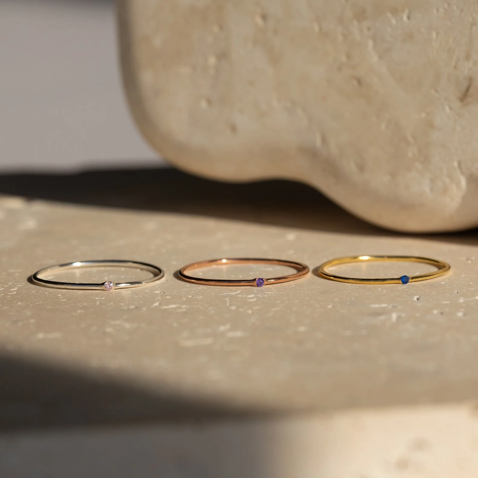 Thin Mini Birthstone Ring - Image 7