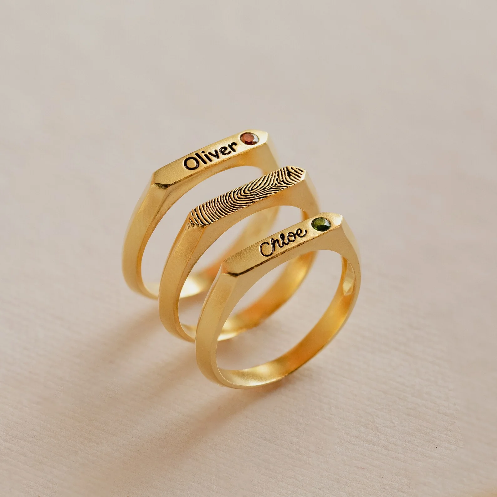 Thin Name Signet Ring - Image 5
