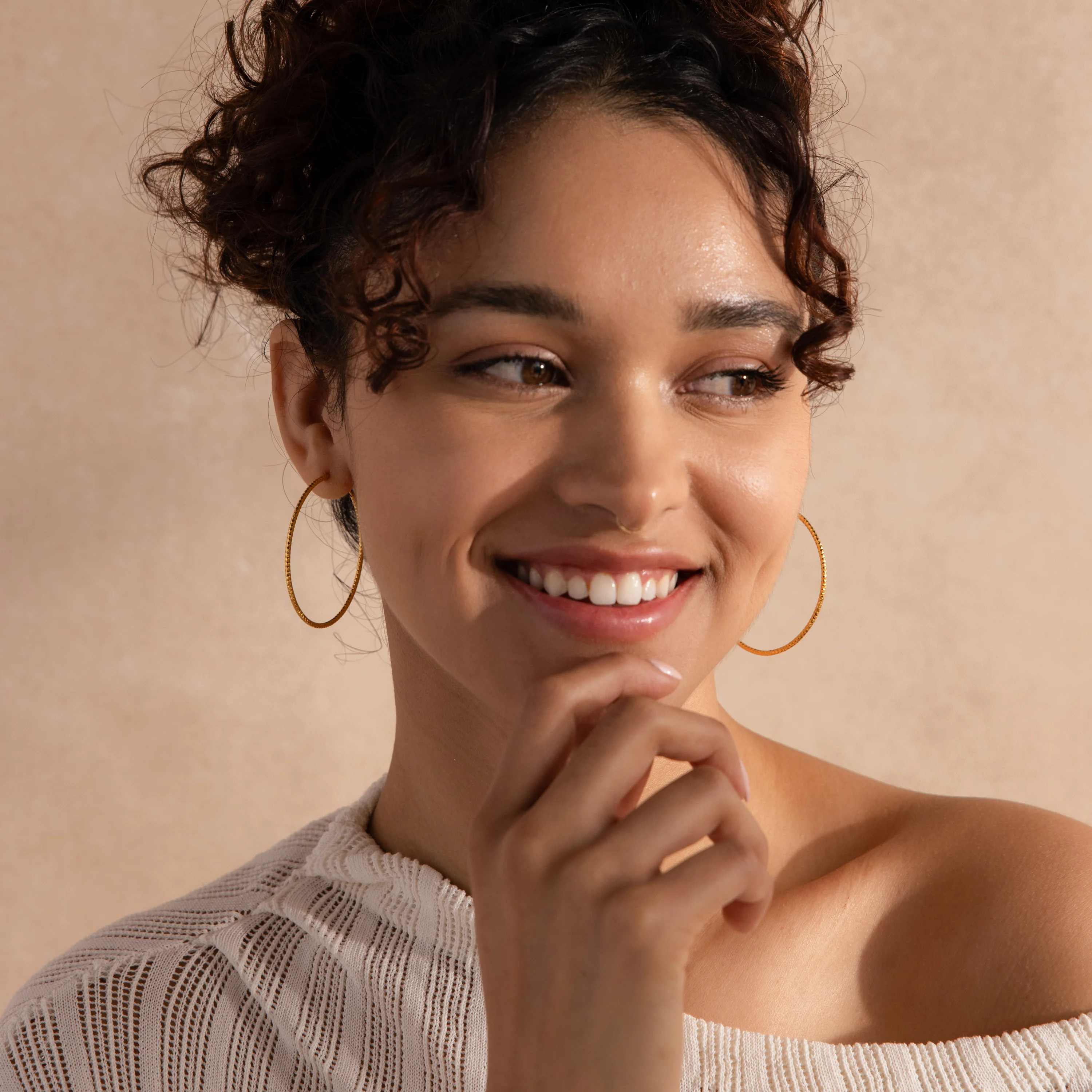 Thin Sparkle Hoops - Image 8